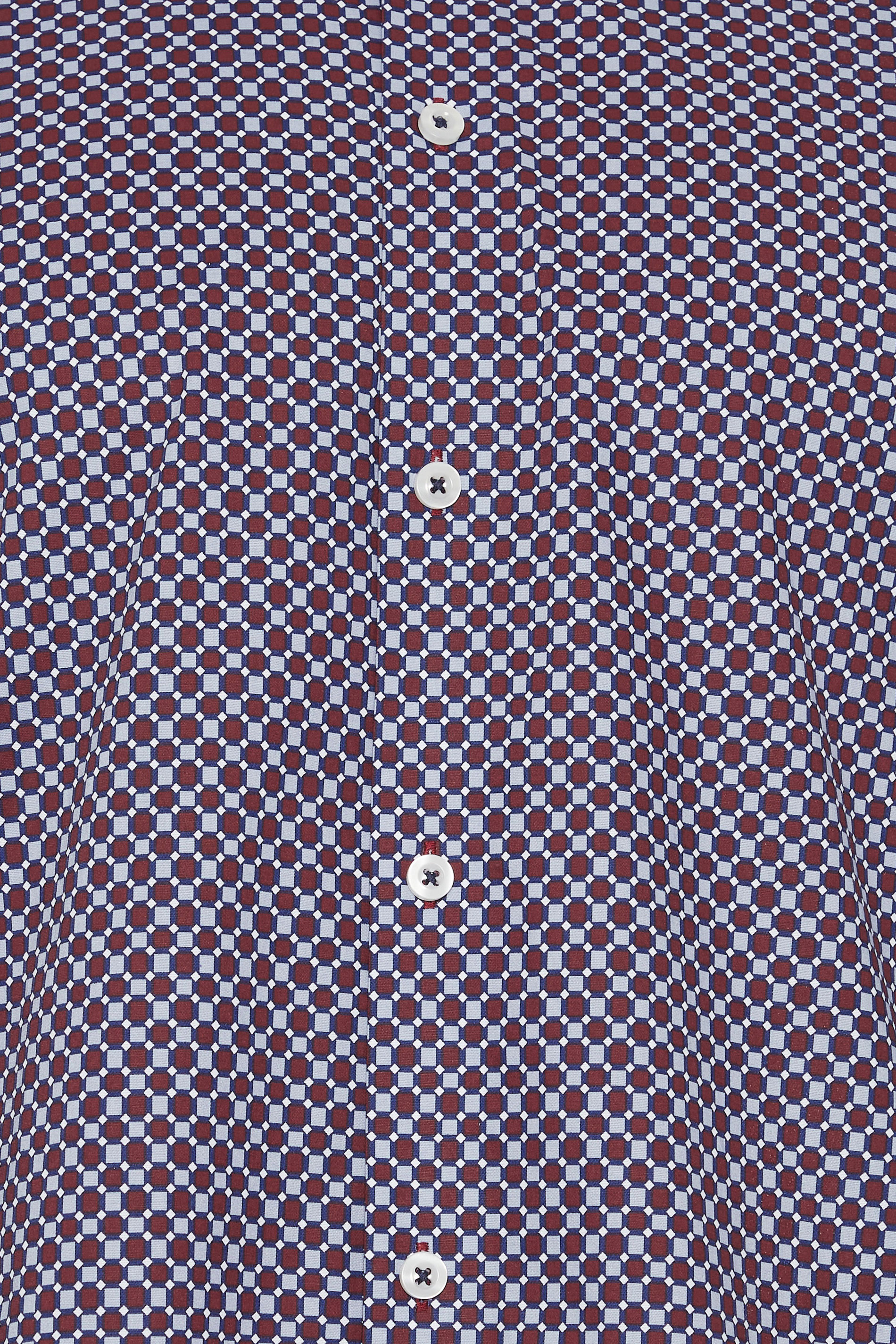 BadRhino Tailoring Big & Tall Navy Blue & Red Geometric Print Formal Shirt | BadRhino 2