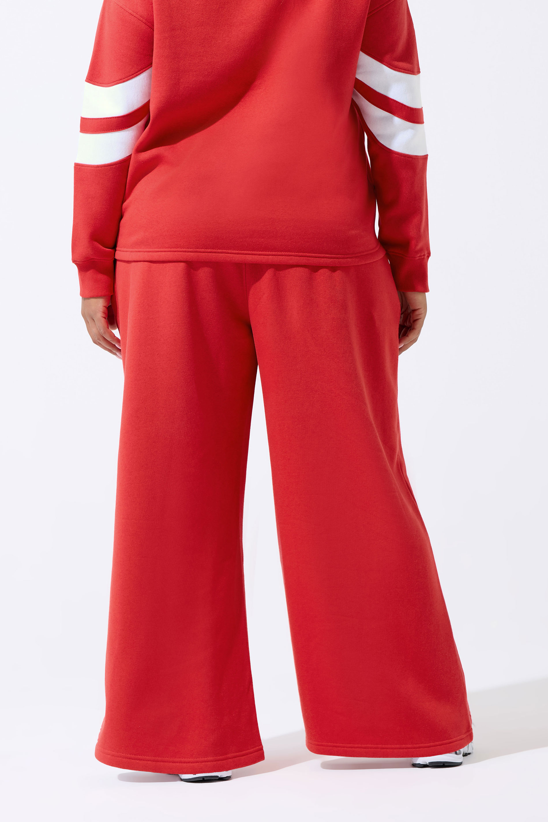 LIMITED COLLECTION Plus Size Red Stripe Wide Leg Joggers | Yours Clothing 4