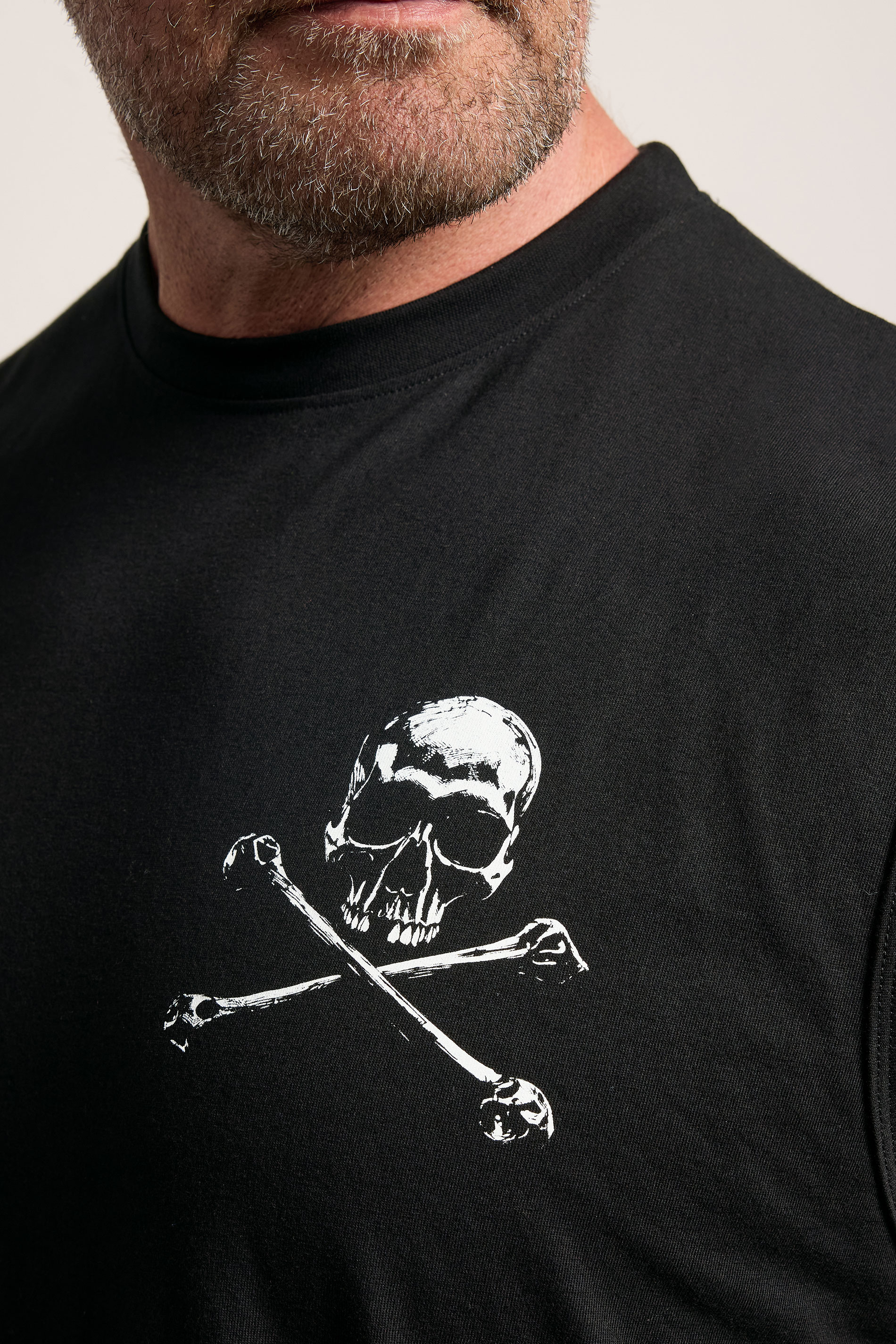 BadRhino Big & Tall Black Extra Long Skull & Crossbones Graphic Muscle Vest | BadRhino 5