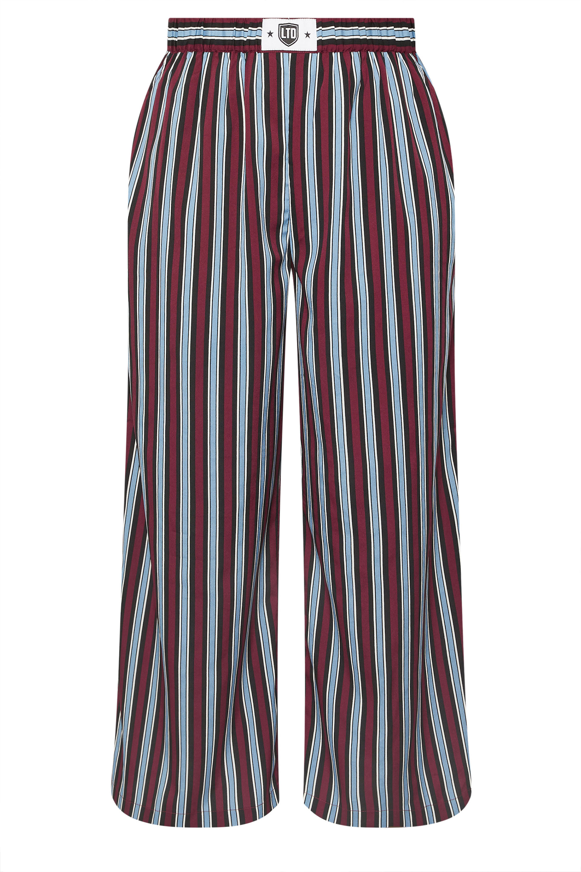 LIMITED COLLECTION Plus Size Blue Stripe Boxer Waist Trousers | Yours Clothing 5