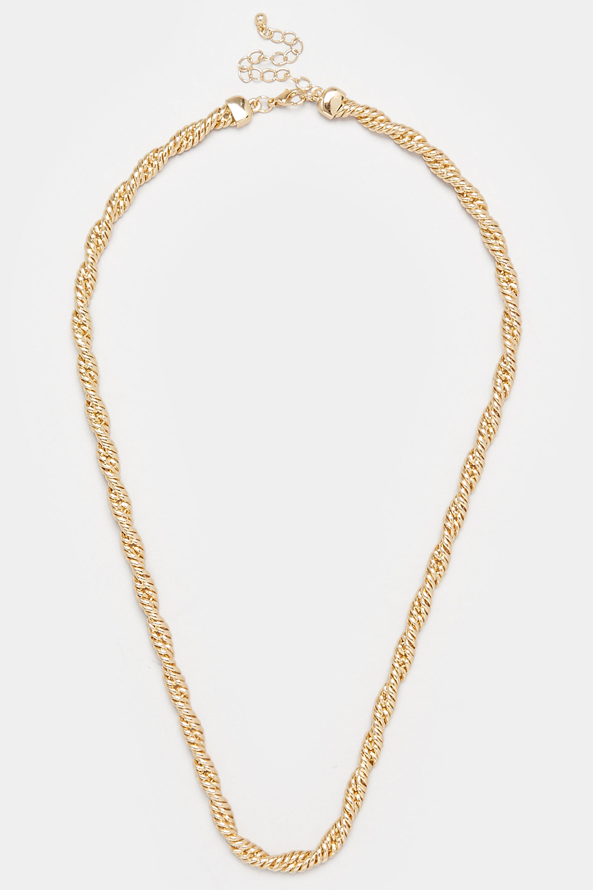 Gold Tone Twisted Rope Chain Necklace | Yours Clothing 3