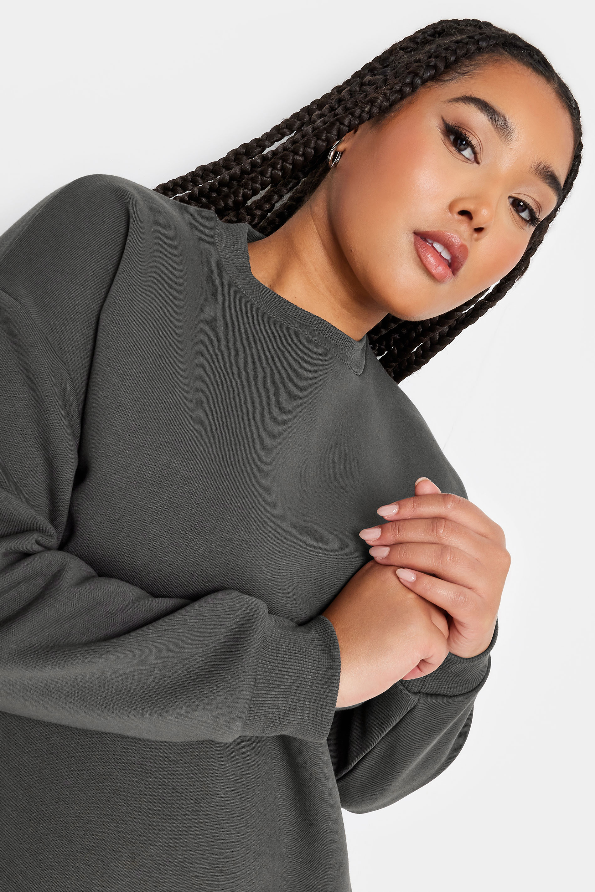 YOURS Plus Size Charcoal Grey Sweatshirt Dress | Yours Clothing 3