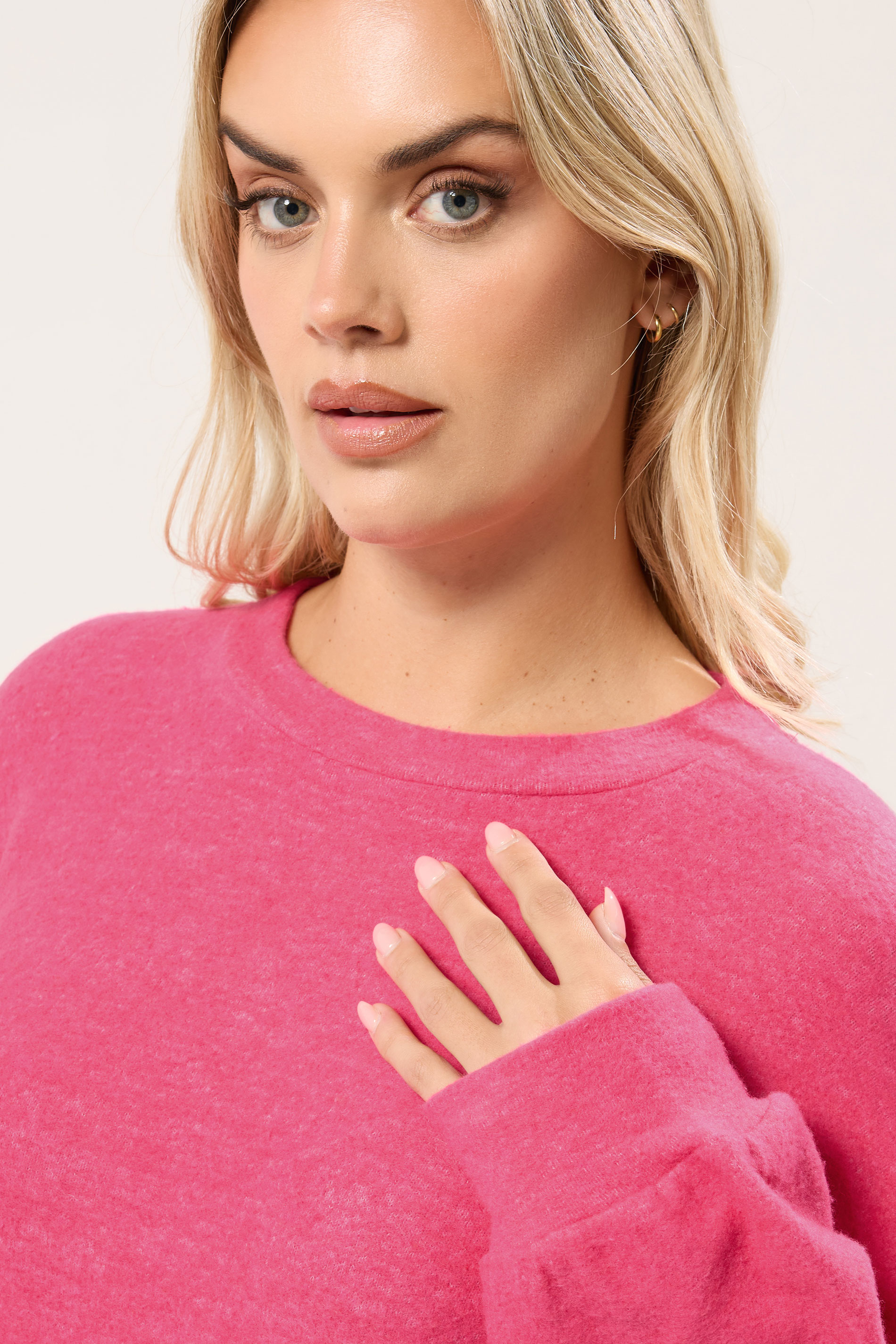 YOURS Plus Size Hot Pink Soft Touch Jumper Dress | Yours Clothing 4