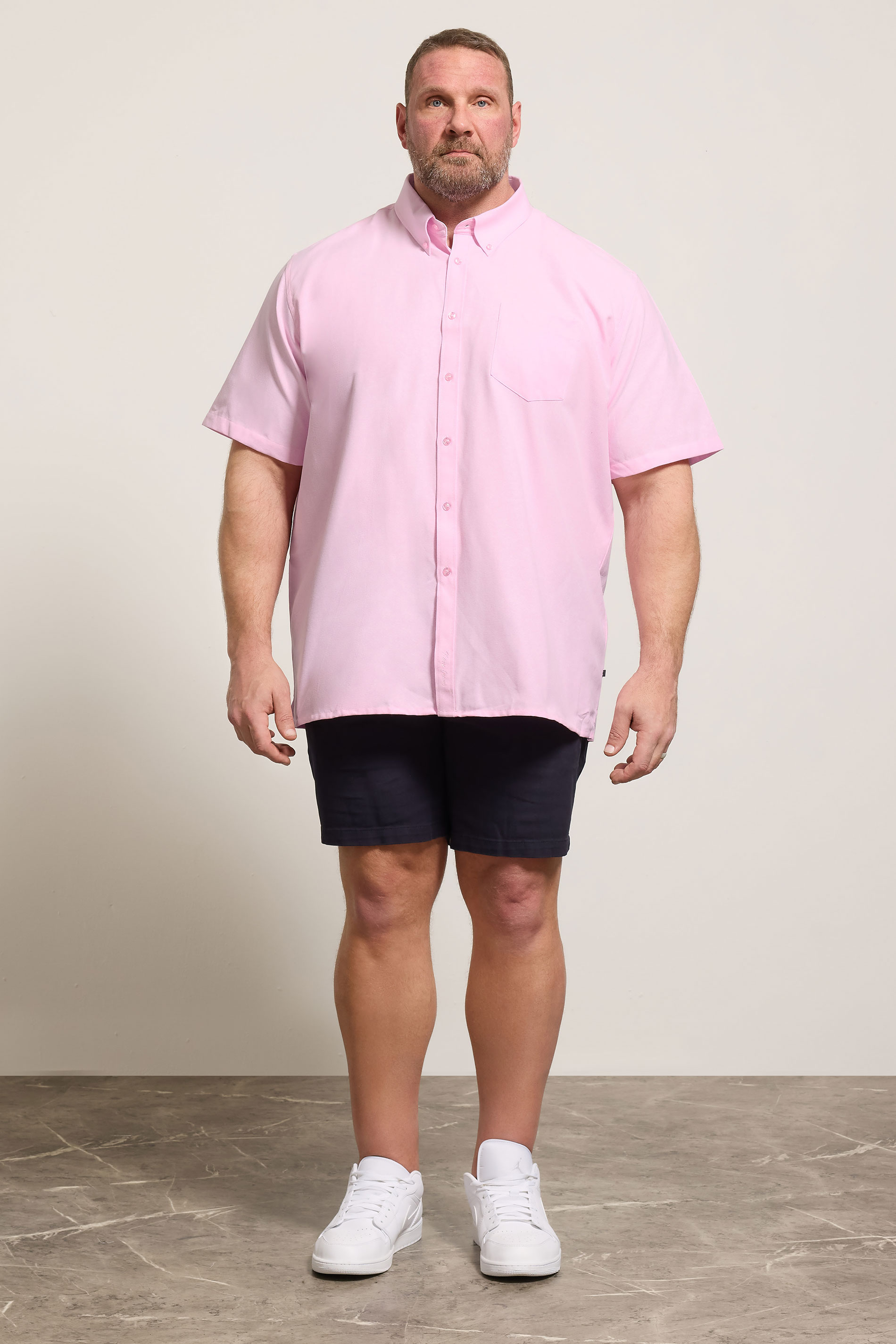 KAM Pink Oxford Short Sleeve Shirt | BadRhino 1