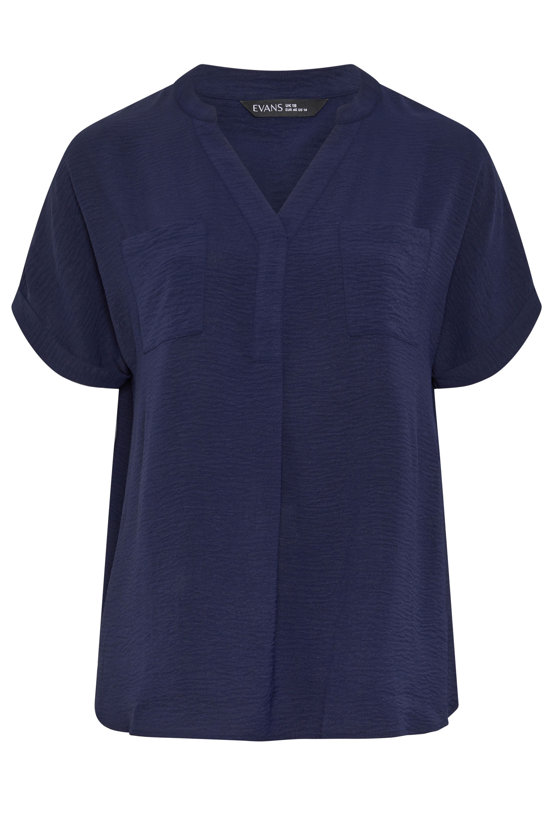 EVANS Plus Size Navy Blue Overhead Utility Shirt | Evans 5