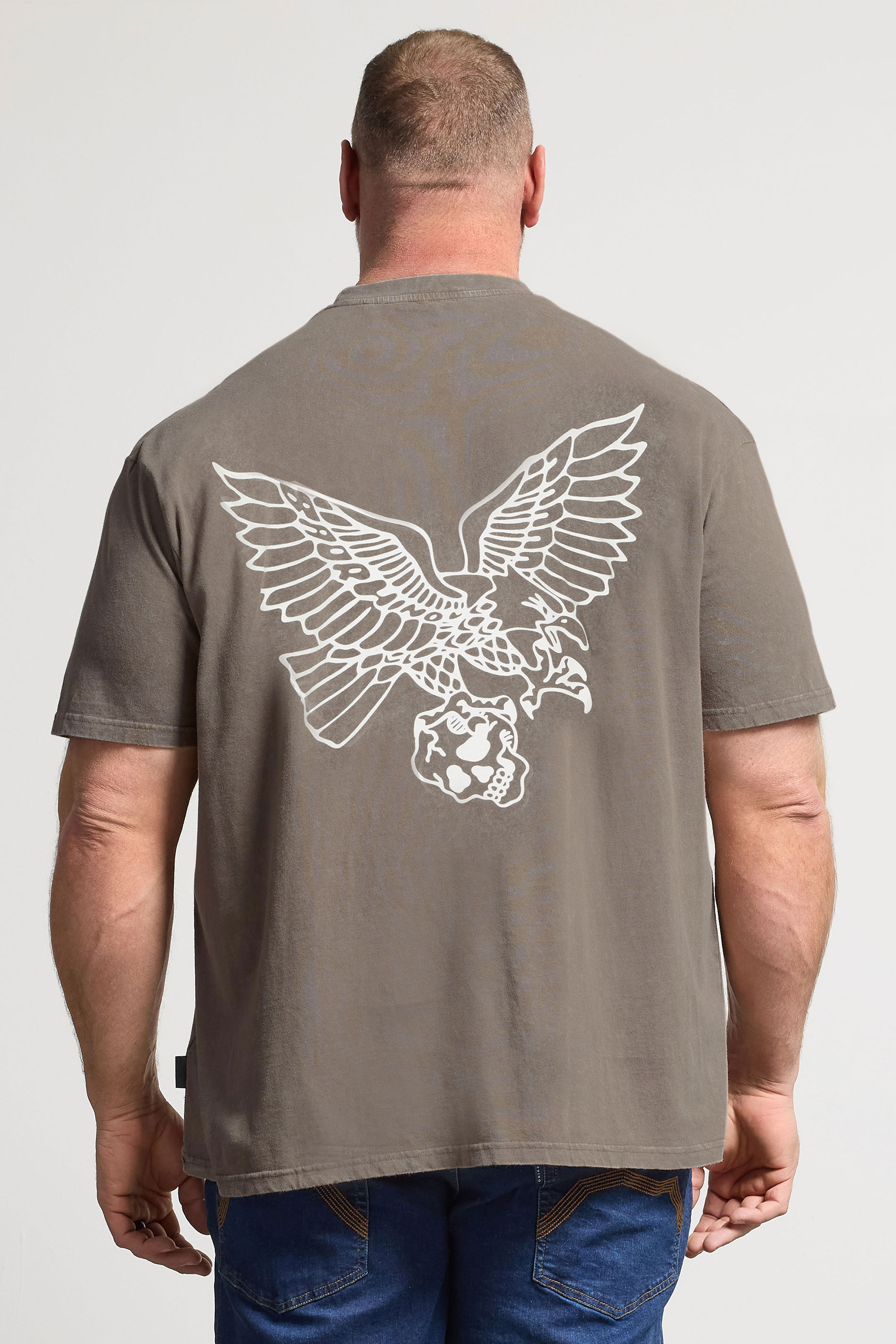 BadRhino Big & Tall Brown Acid Wash Falcon Graphic T-Shirt | BadRhino 4