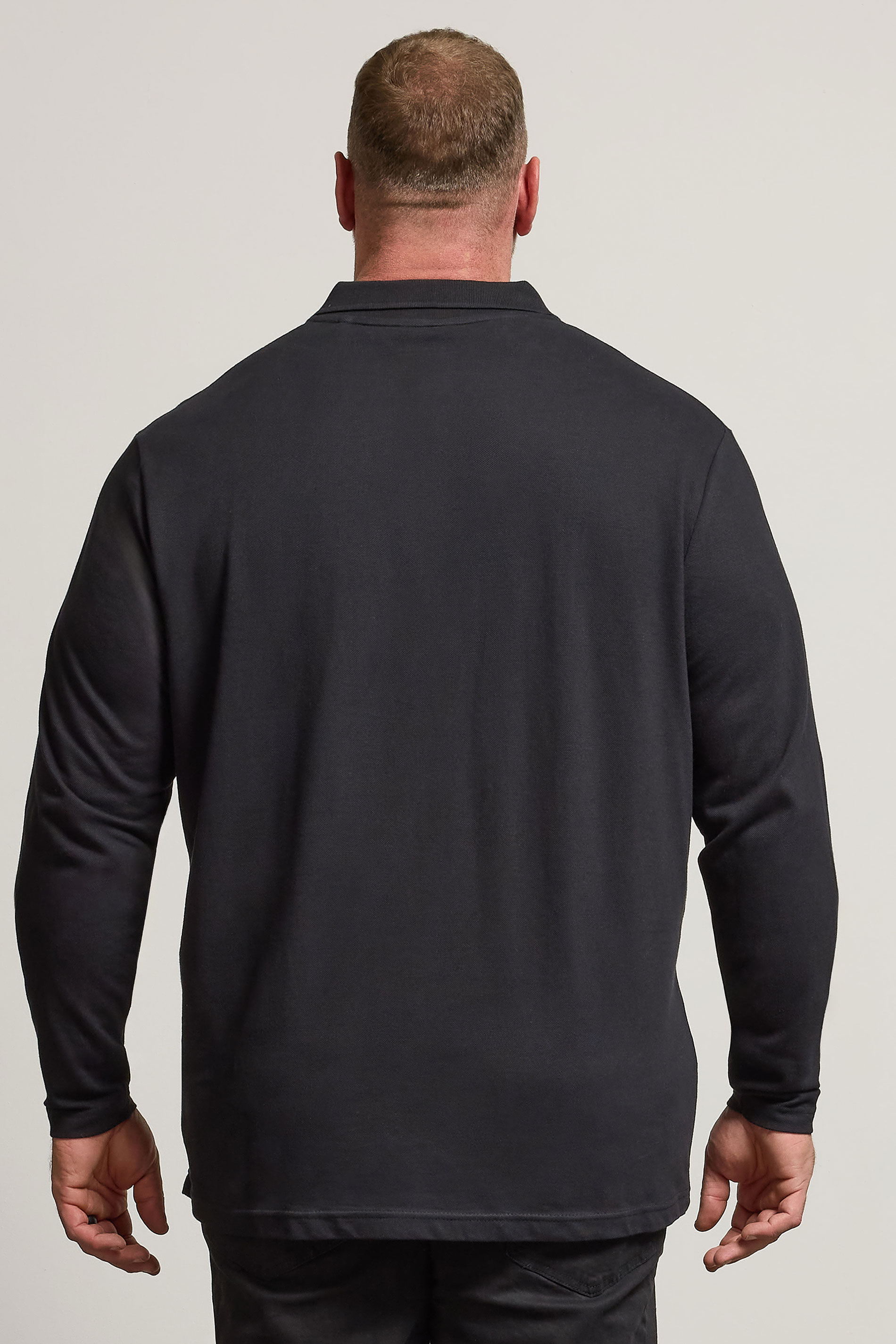 BadRhino Black Essential Long Sleeve Polo Shirt | BadRhino 2