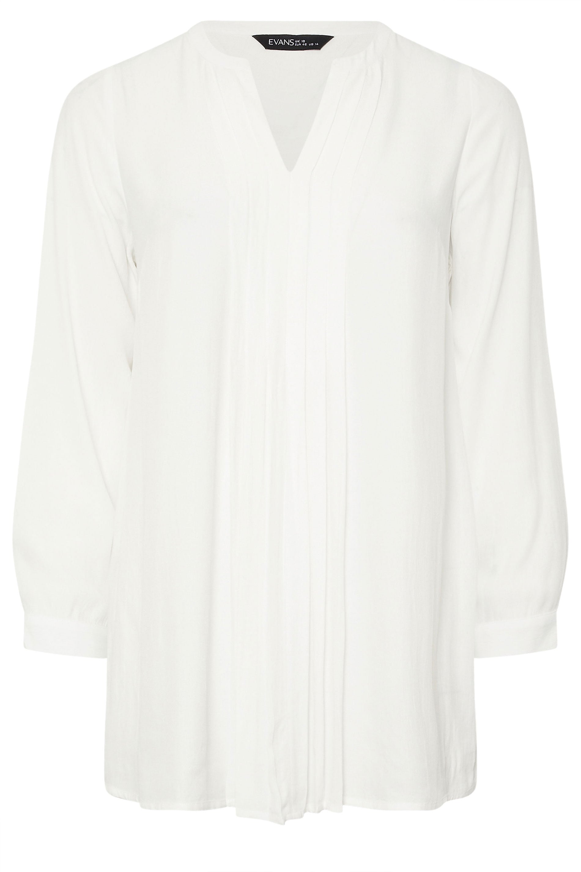 EVANS Plus Size Ivory Pleat Front Blouse | Evans 7