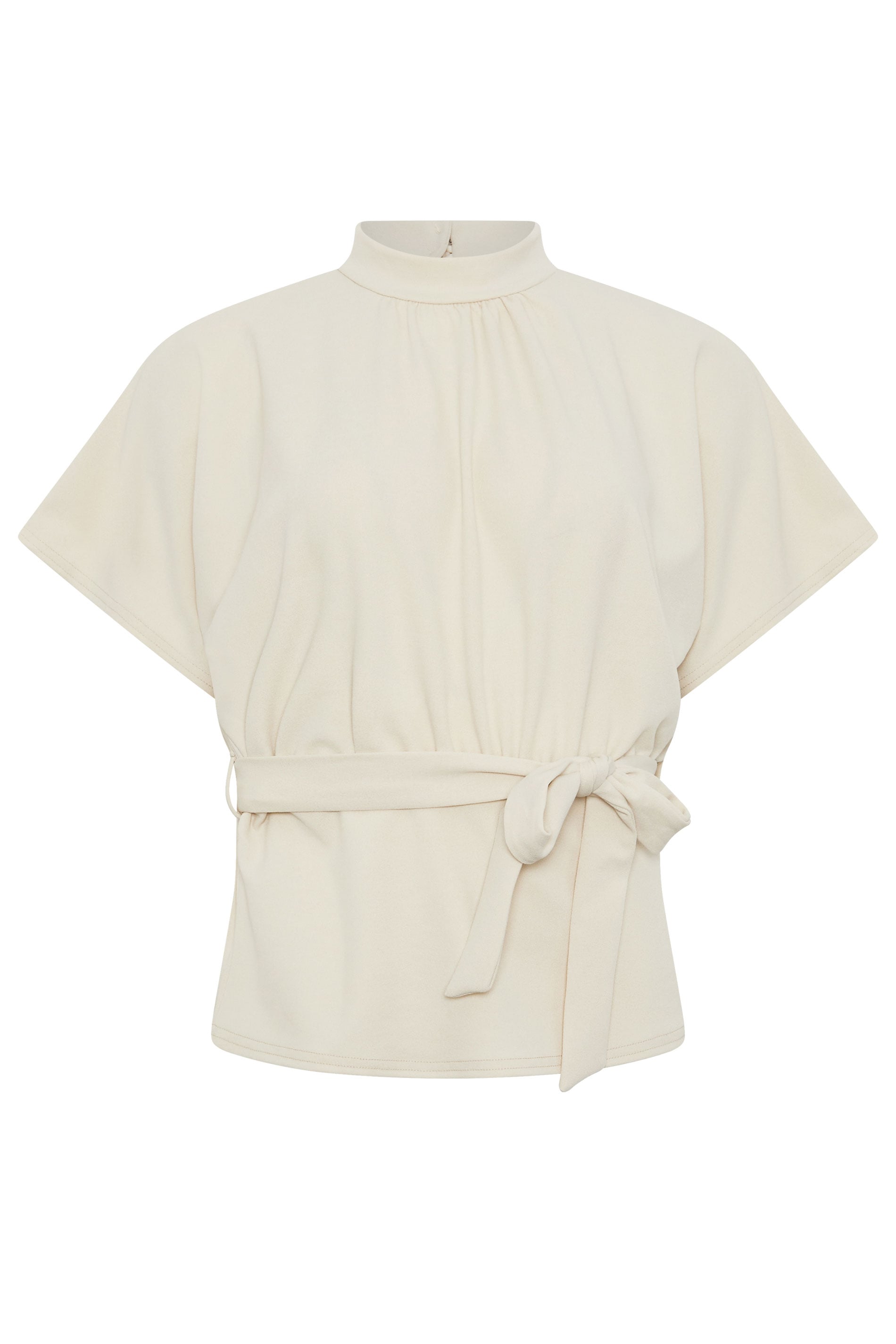 STAR Natural BrownHigh Neck Belted Top | StarByJM 5