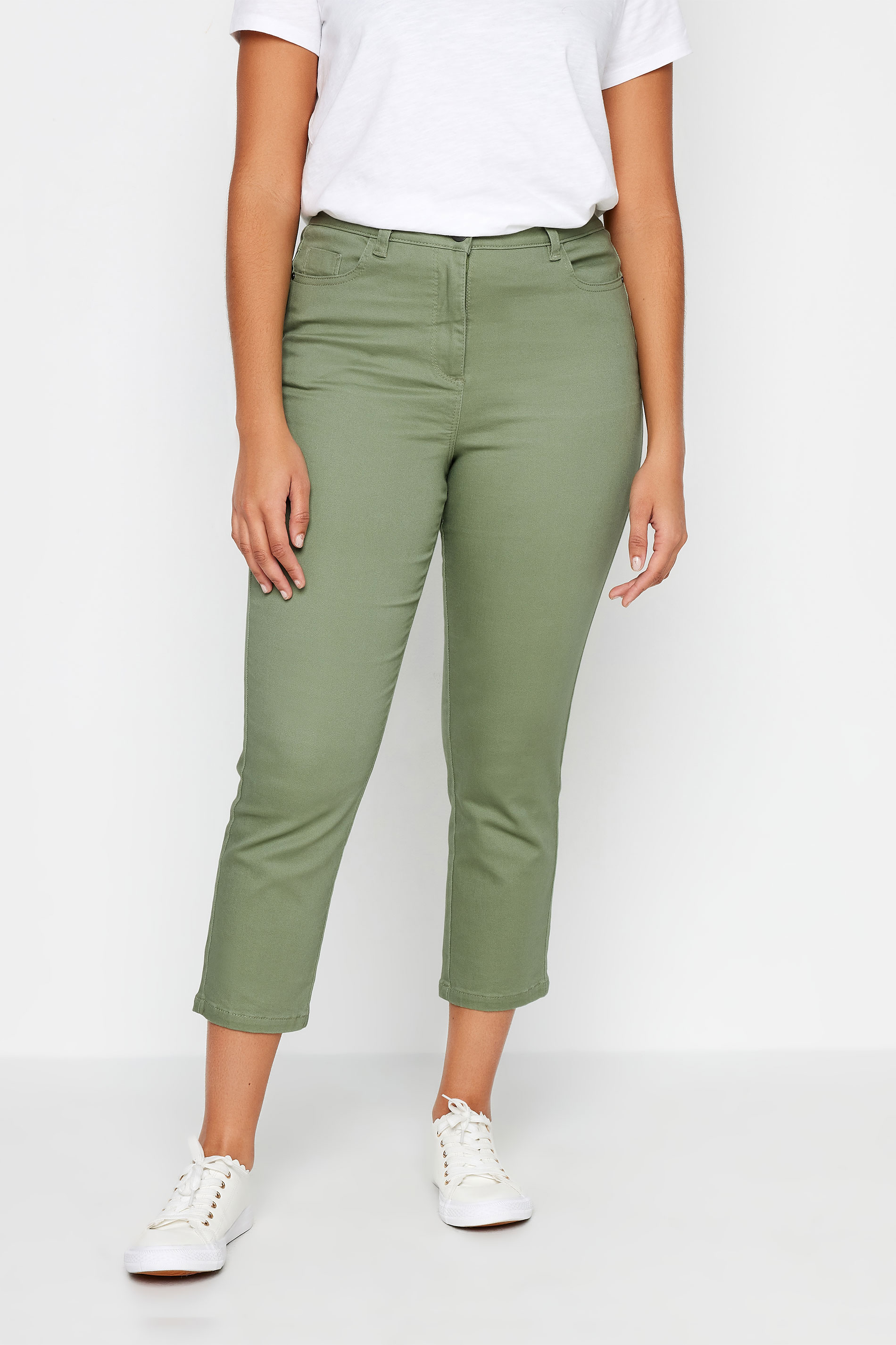 M&Co Khaki Green Cropped Jeans | M&Co 2