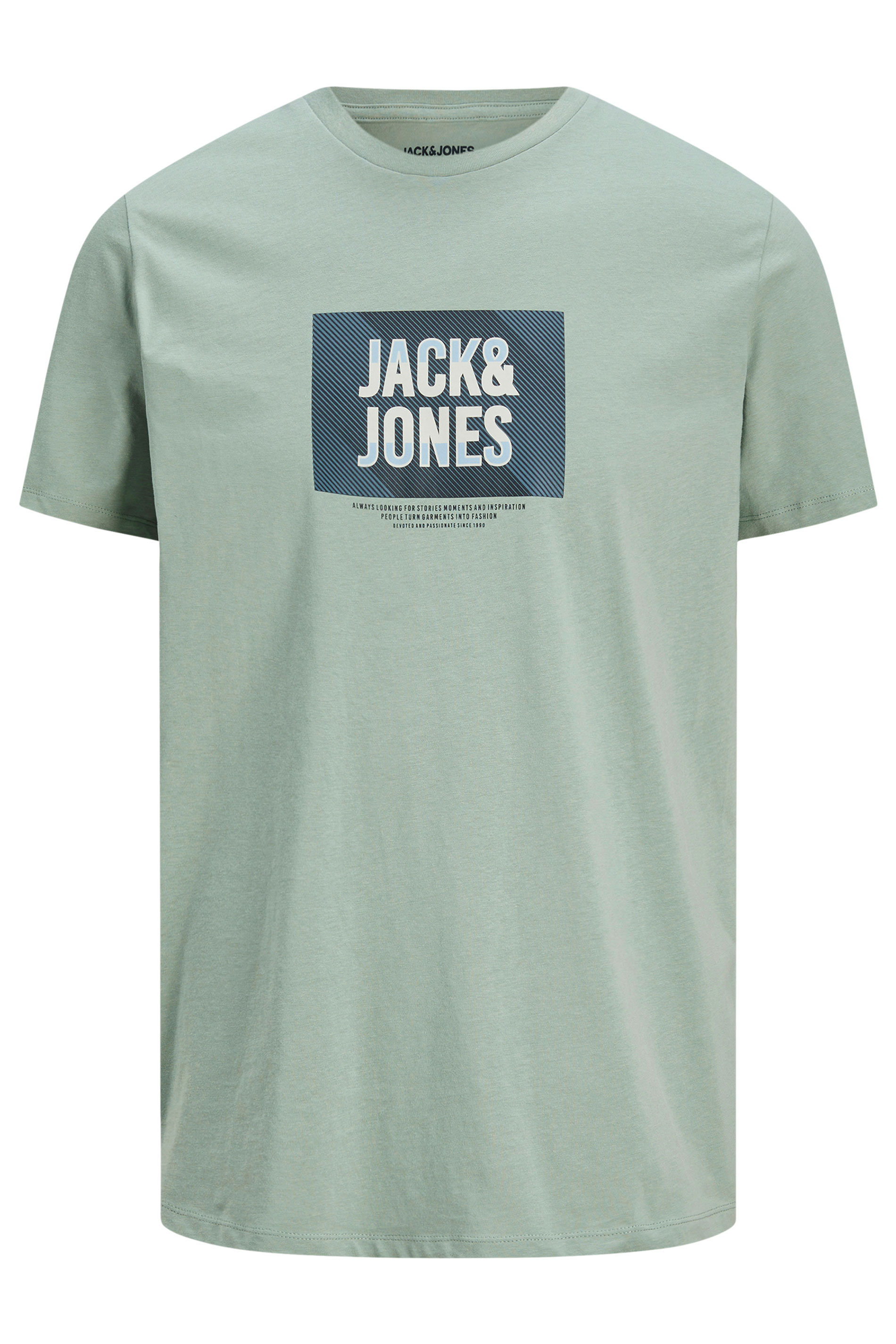 JACK & JONES Big & Tall Light Green Hudson T-Shirt | BadRhino 2