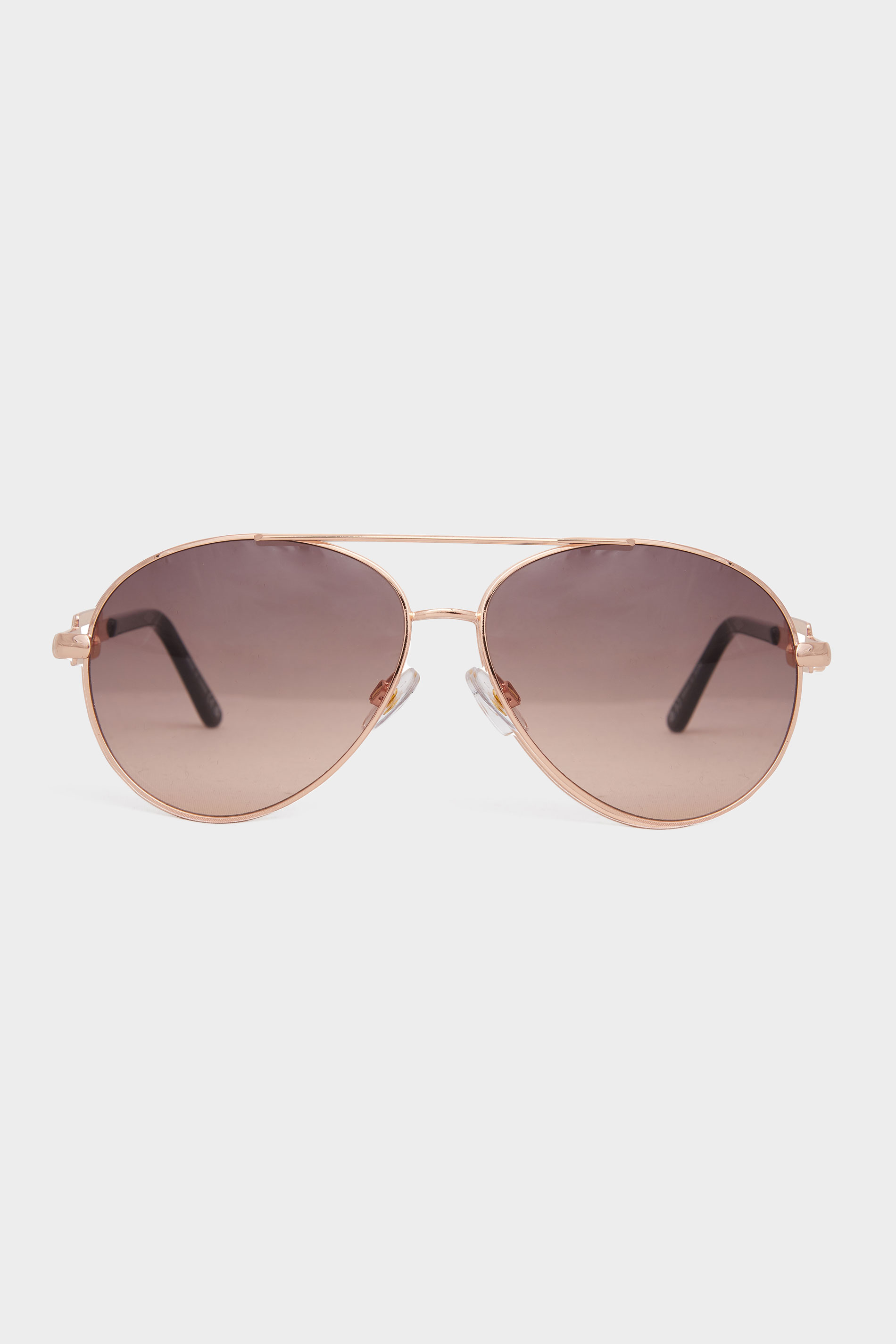 Plus Size Gold Tone Rectangle Arm Aviator Sunglasses | Yours Clothing 2