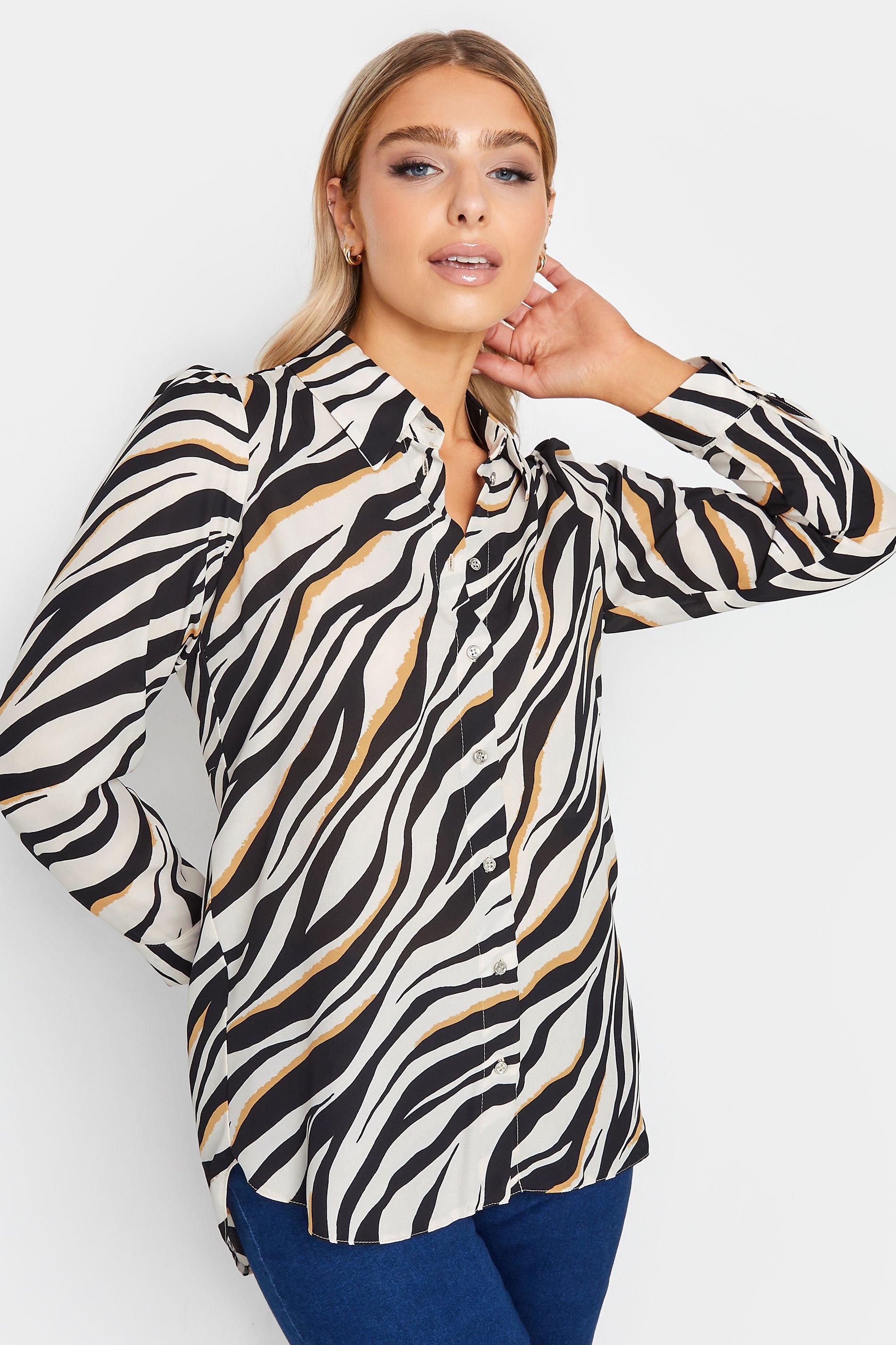 M&Co White Zebra Print Tunic Shirt | M&Co  1
