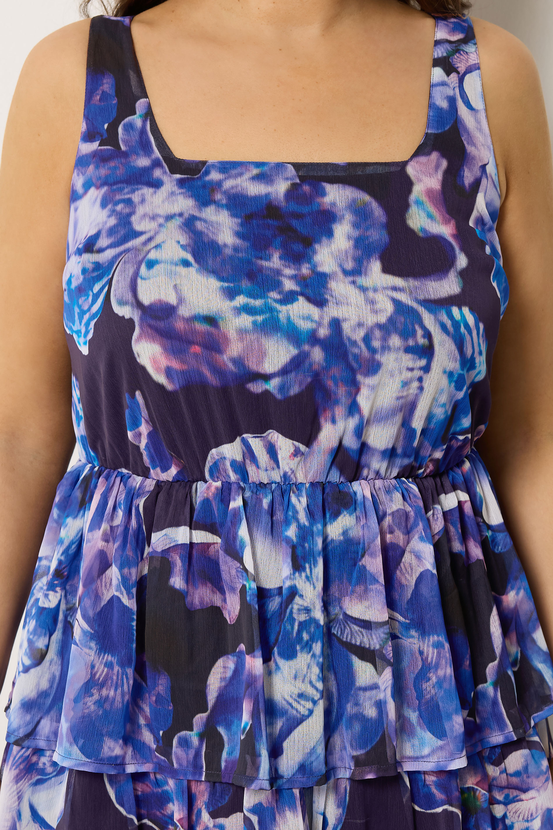 YOURS Plus Size Purple Floral Ruffle Dress | Yours Clothing 5