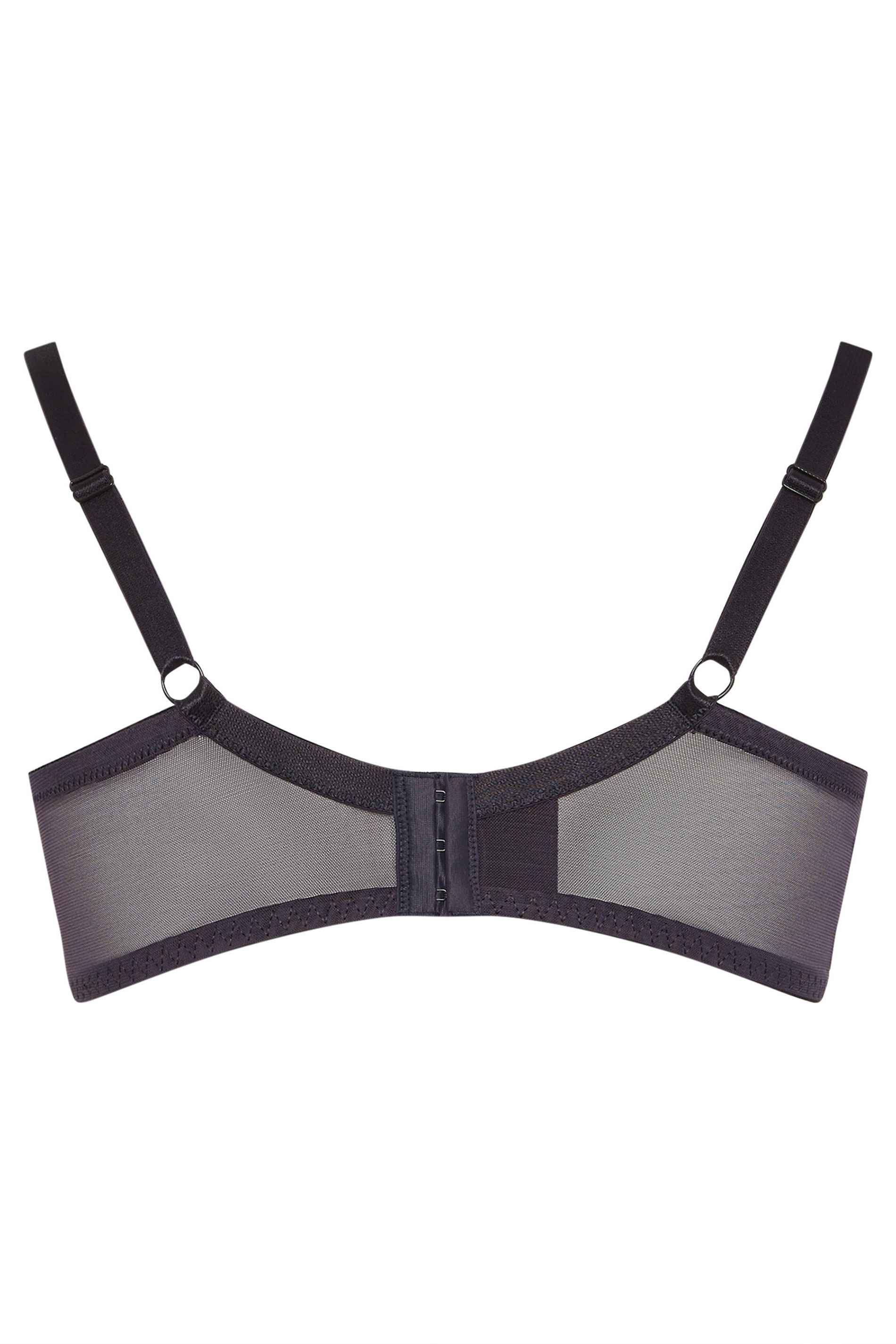 YOURS Plus Size Purple Floral Embroidered Non Padded Bra | Yours Clothing 7
