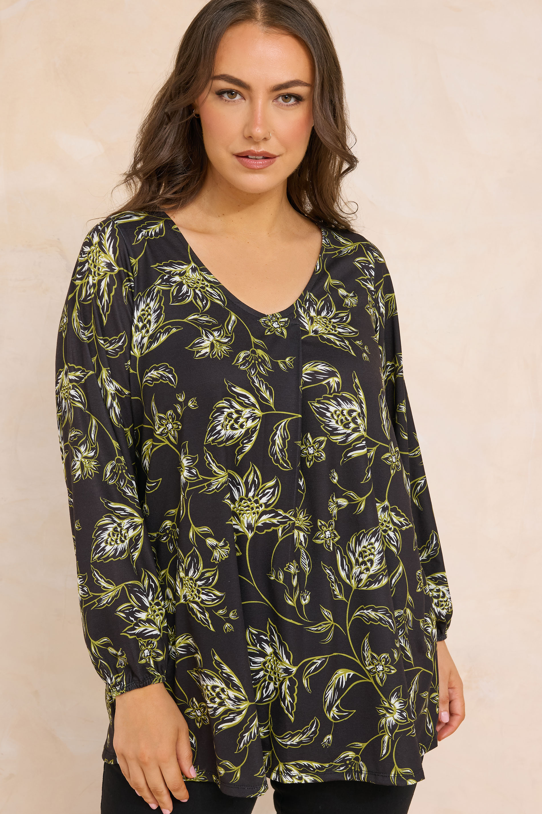 EVANS Curve Plus Size Paisley Print Pleat Front Top | Evans 3