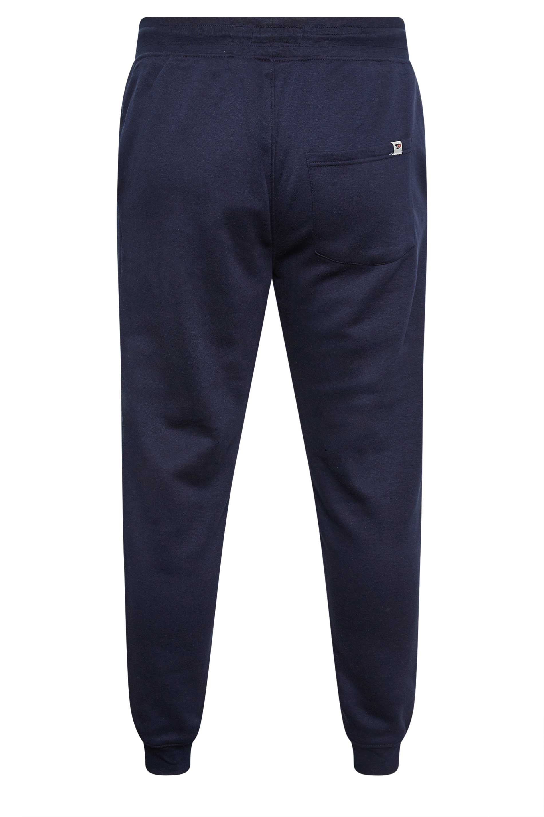 D555 Big & Tall Navy Blue Cuffed Joggers | BadRhino  4
