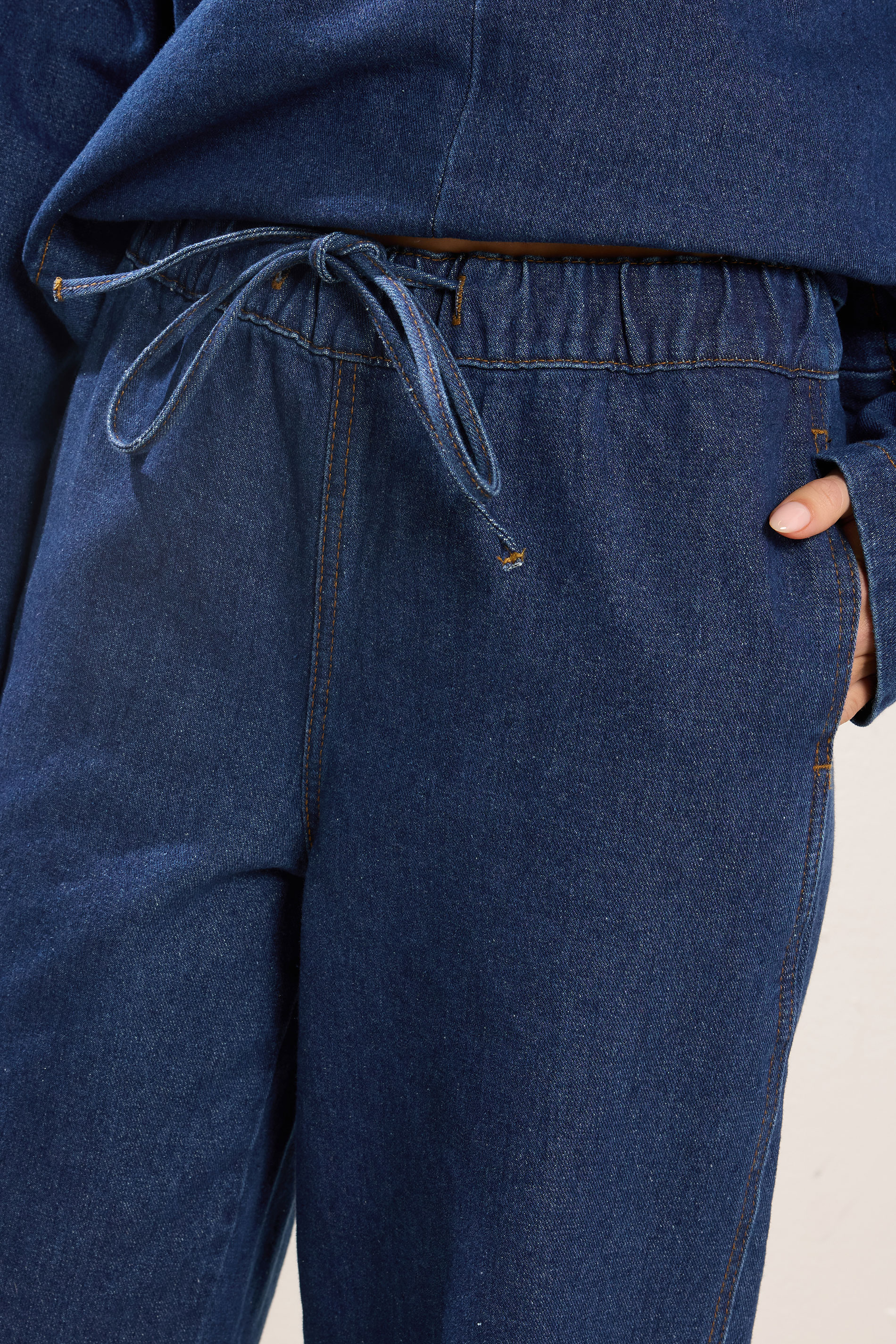 PixieGirl Petite Women's Dark Blue Pull On Barrel Jeans | PixieGirl 6