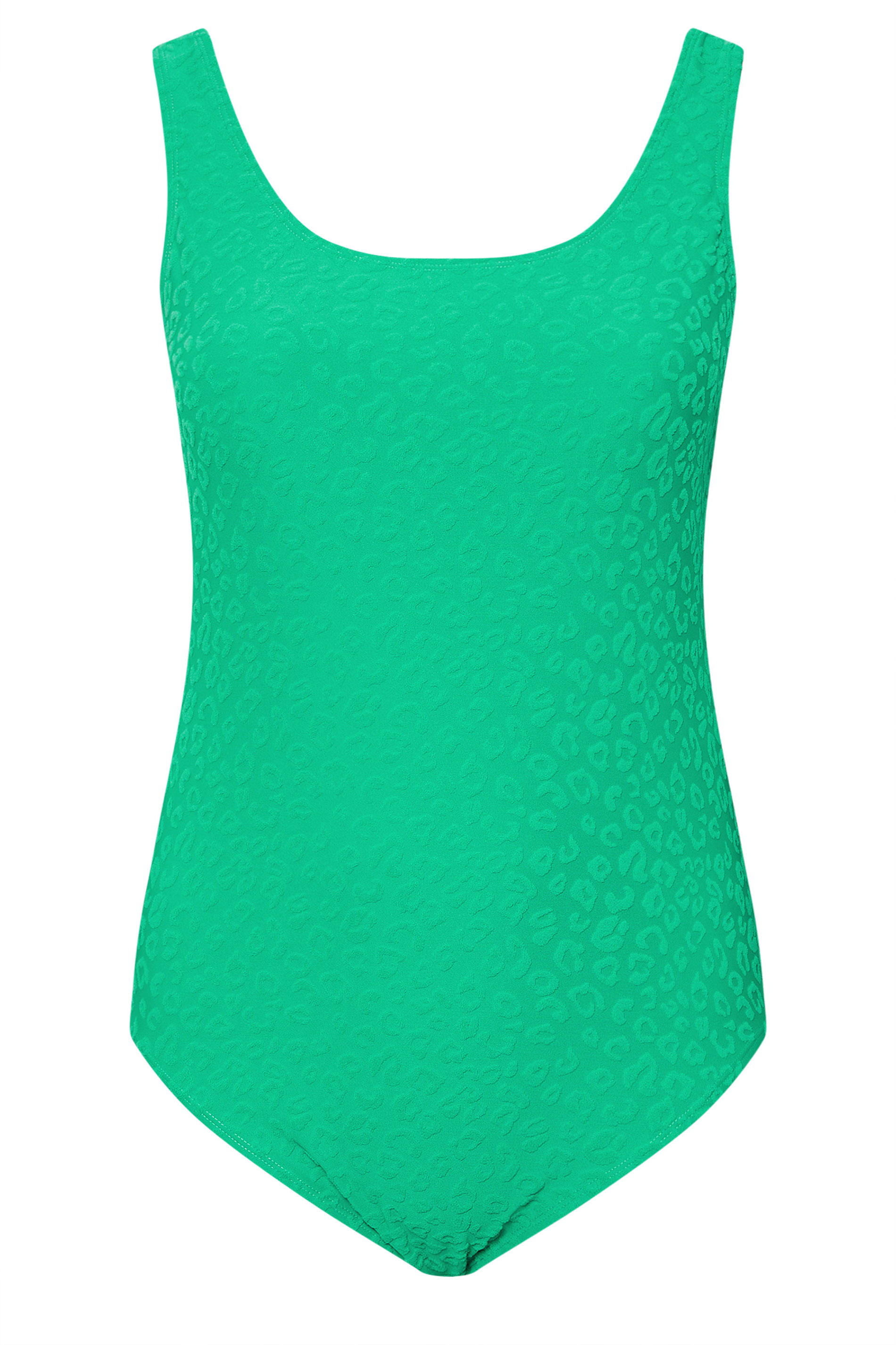 YOURS Plus Size Green Towelling Embossed Animal Swimsuit | Yours Clothing 7