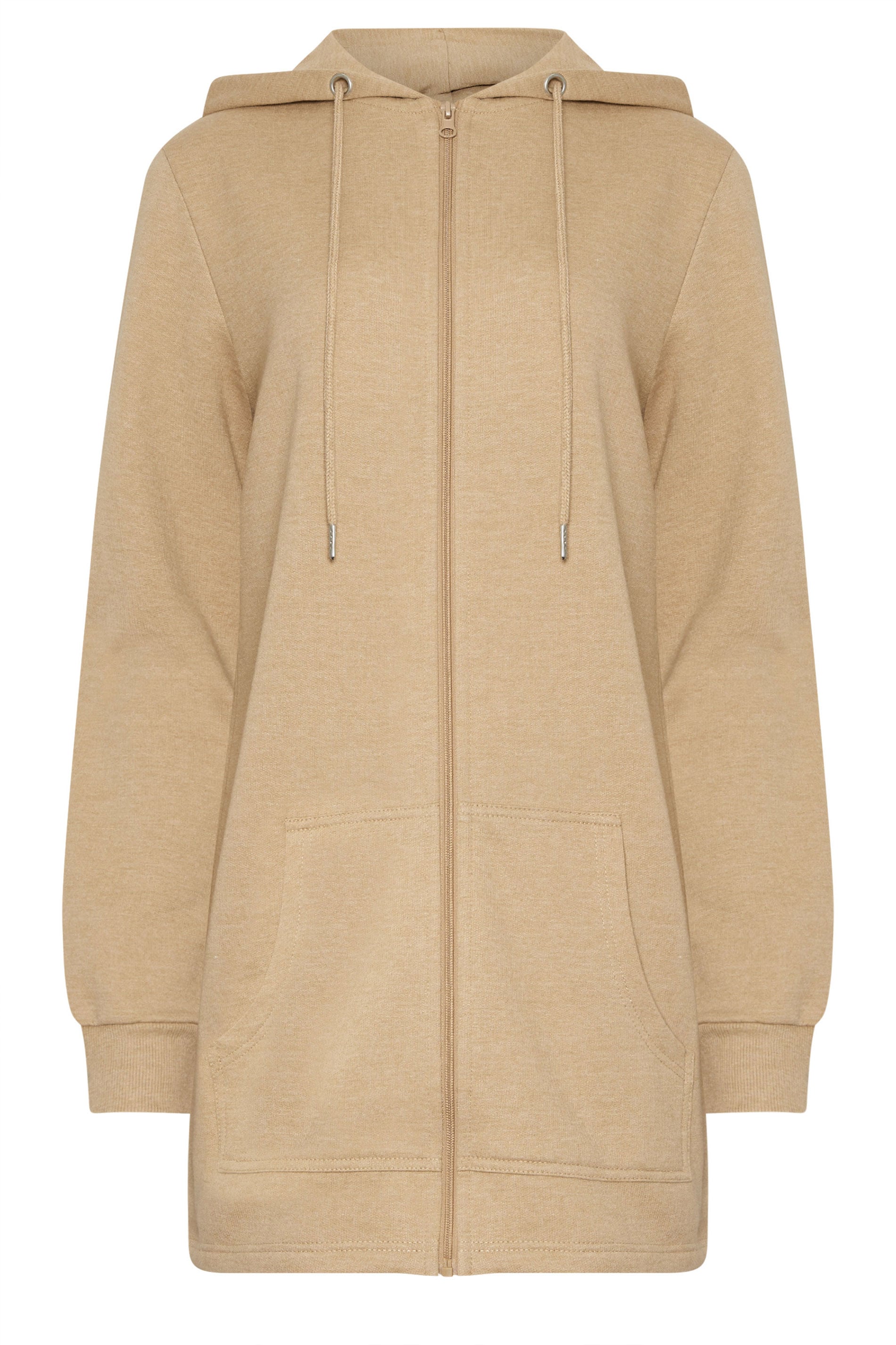 LTS Tall Women's Natural Brown Cotton Longline Hoodie | Long Tall Sally 5
