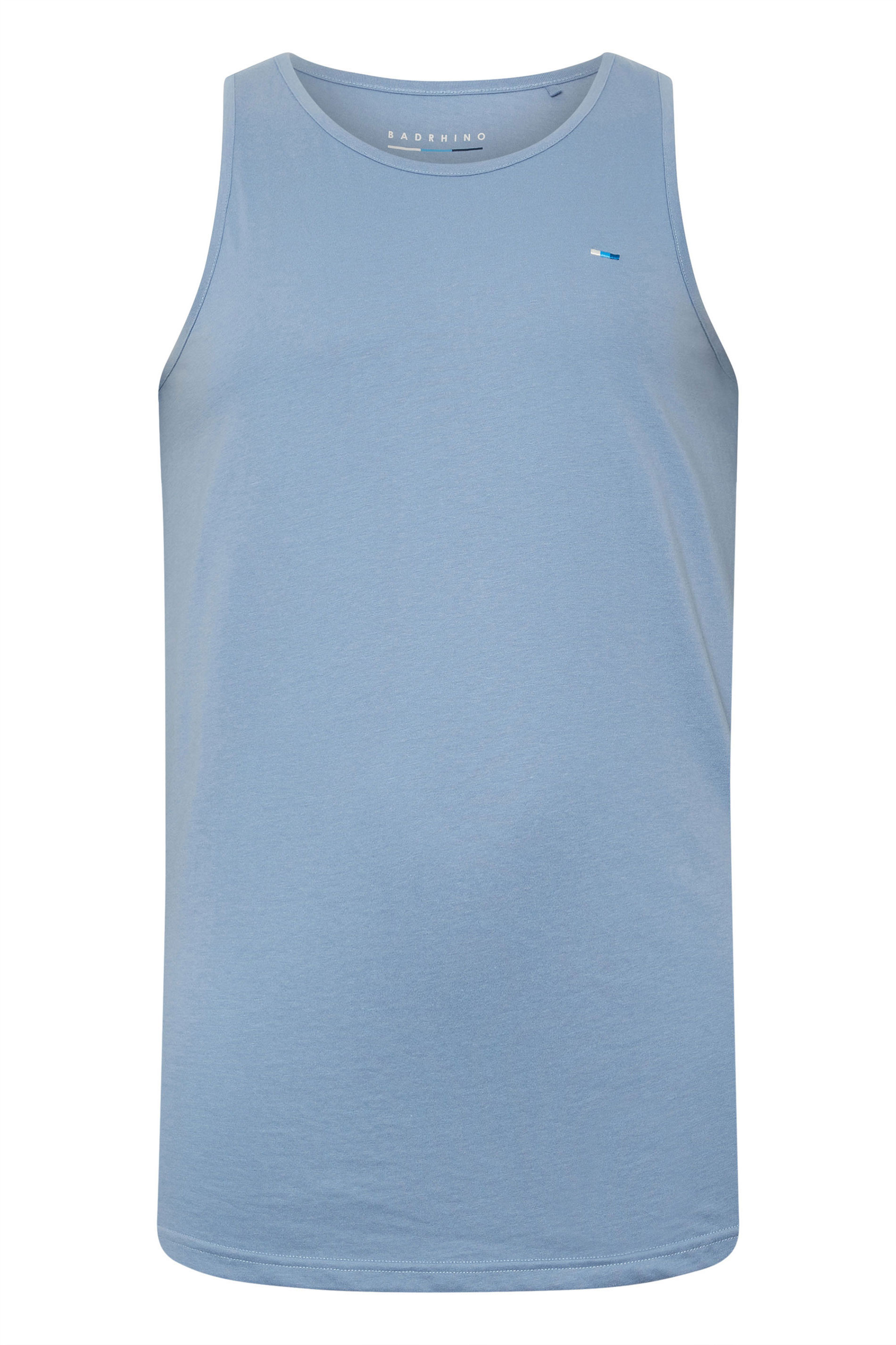 BadRhino Big & Tall 3 PACK Blue Plain Vest Tops | BadRhino 8