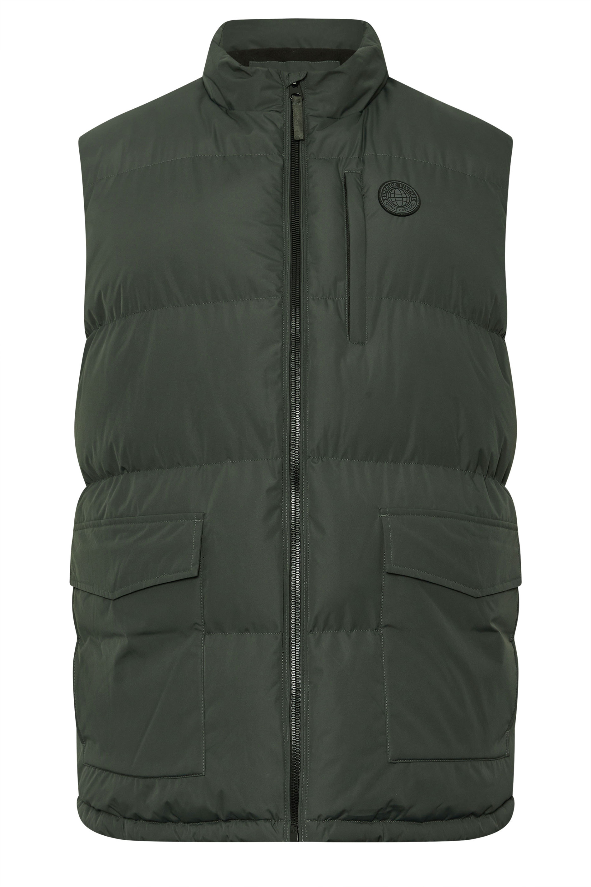 BadRhino Big & Tall Dark Green Zip Through Gilet | BadRhino 6