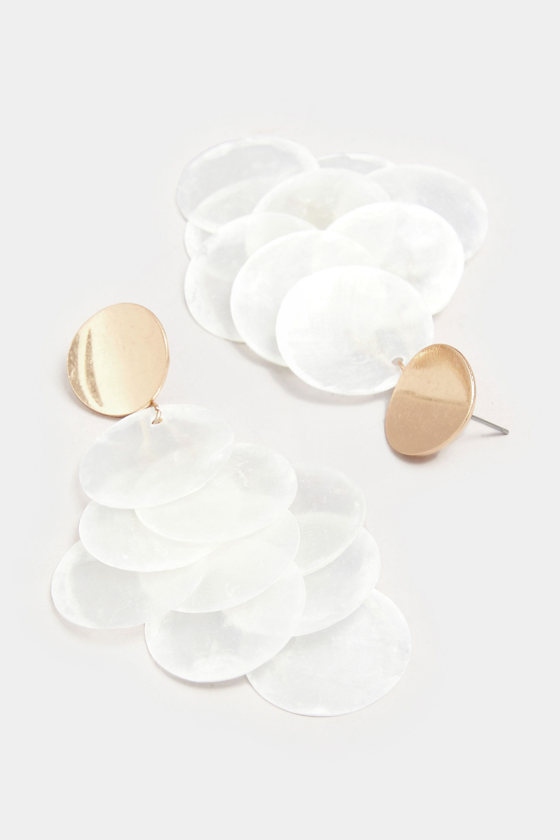 Gold Tone Statement Shell Drop Earrings | Yours Clothing 2