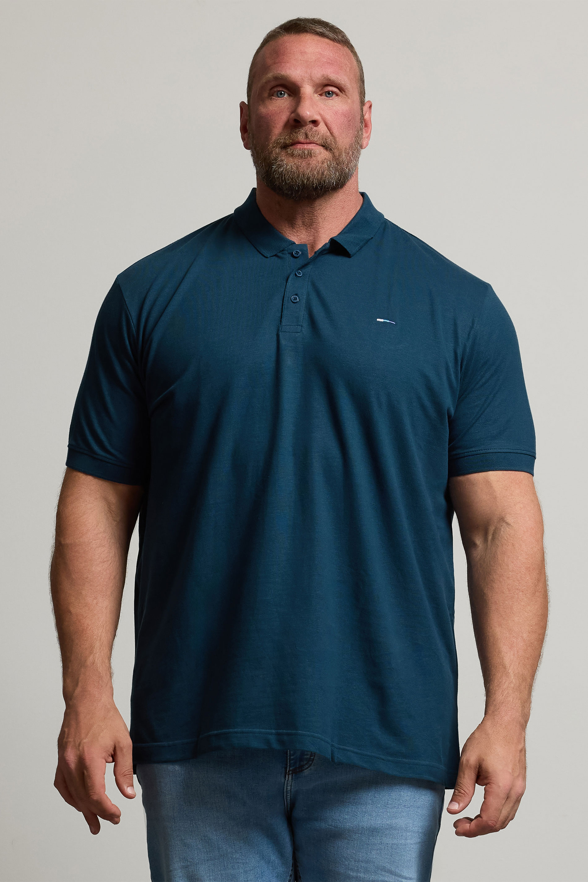 BadRhino Big & Tall Navy Teal Blue Core Polo Shirt | BadRhino 3