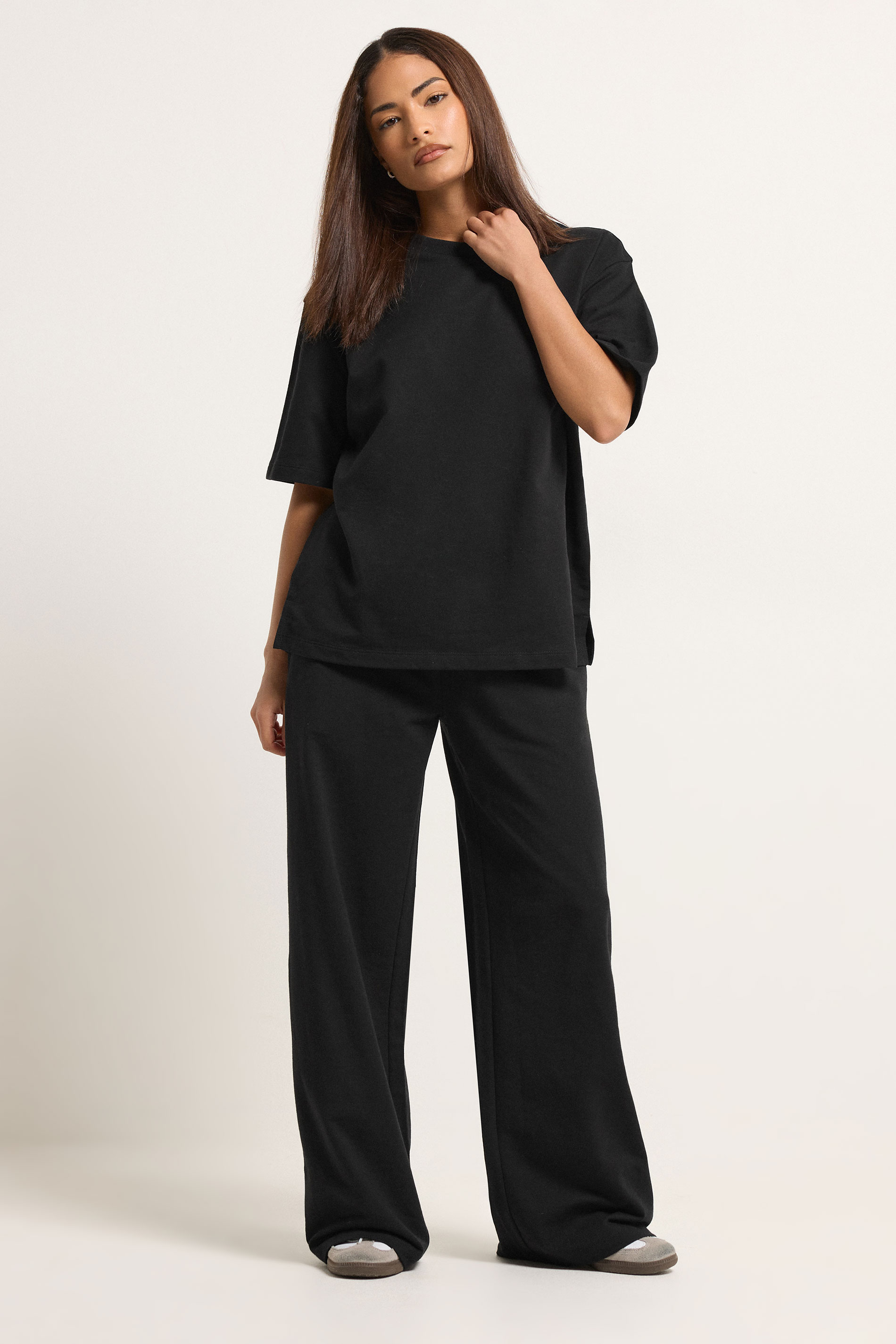 PixieGirl Petite Women's Black Wide Leg Joggers | PixieGirl 3