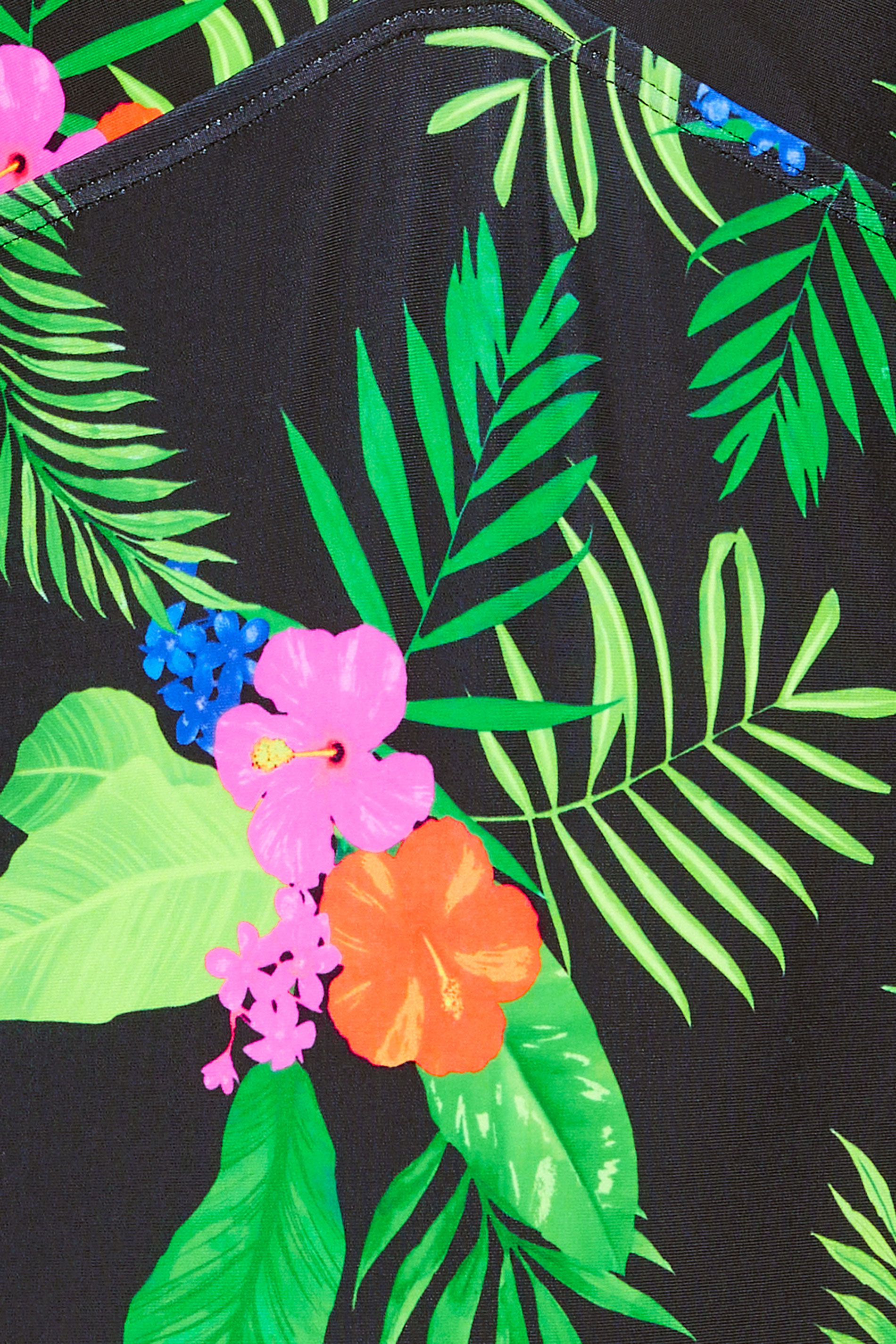 M&Co Black Tropical Print Buckle Swimsuit | M&Co 7