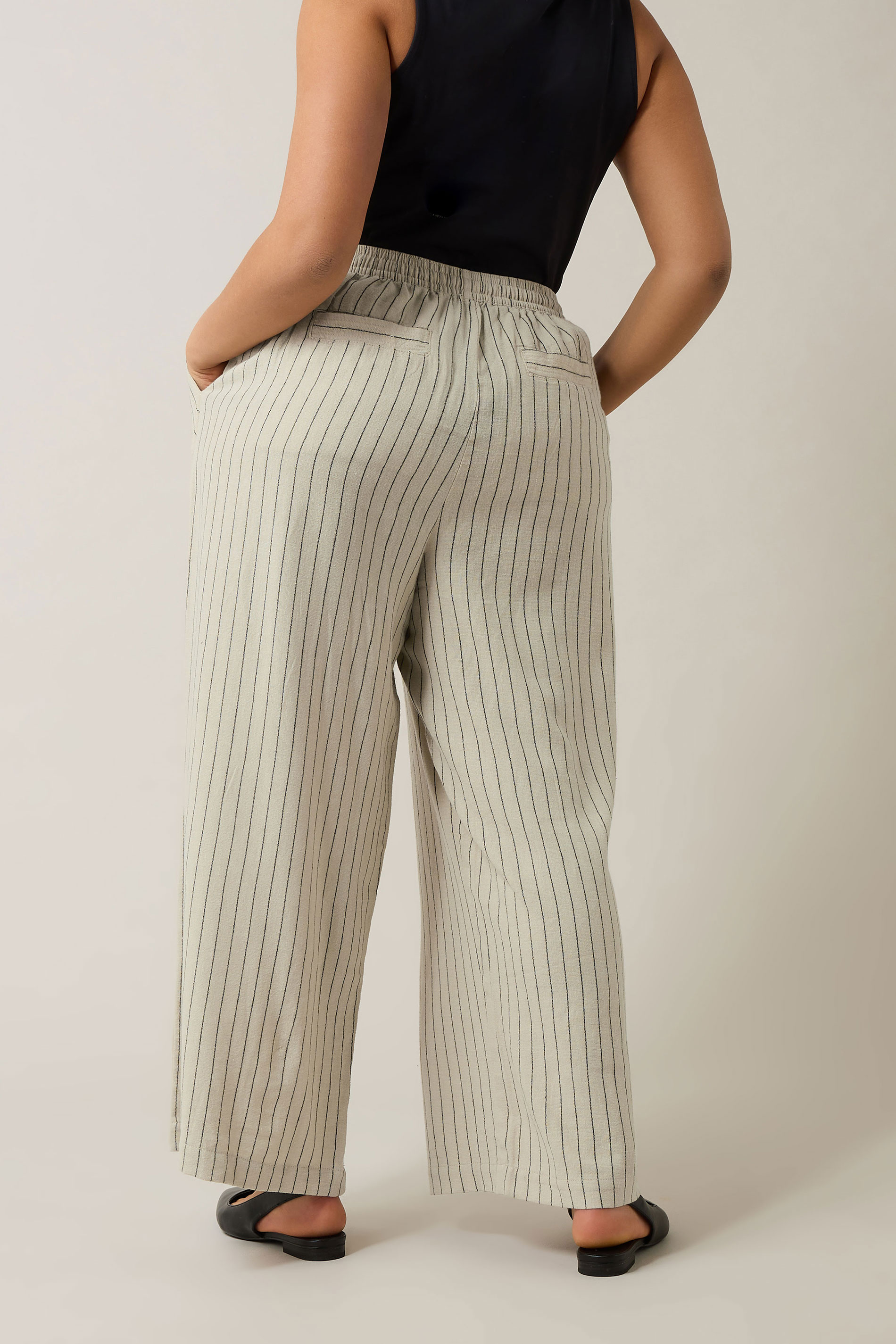 EVANS Curve Set Natural Brown Stripe Shirt & Trouser | Evans 5