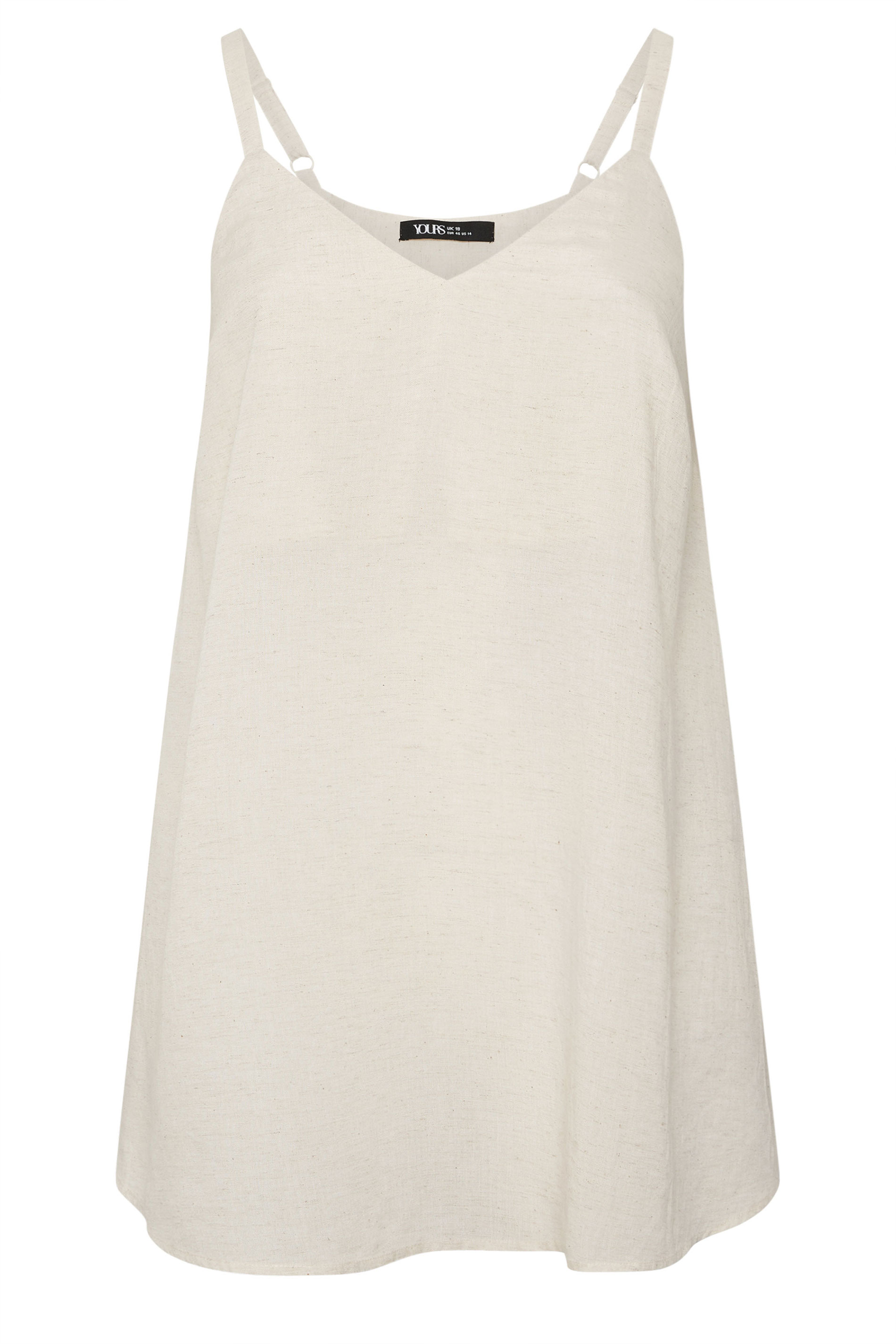 YOURS Plus Size  Natural Brown Linen Vest Top | Yours Clothing 5