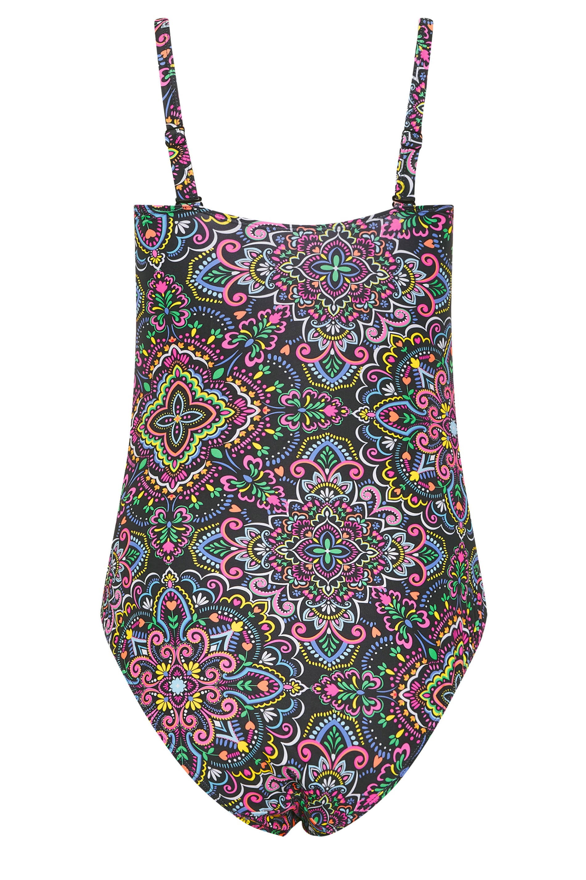 M&Co Black Tile Print Shirred Swimsuit | M&Co 10