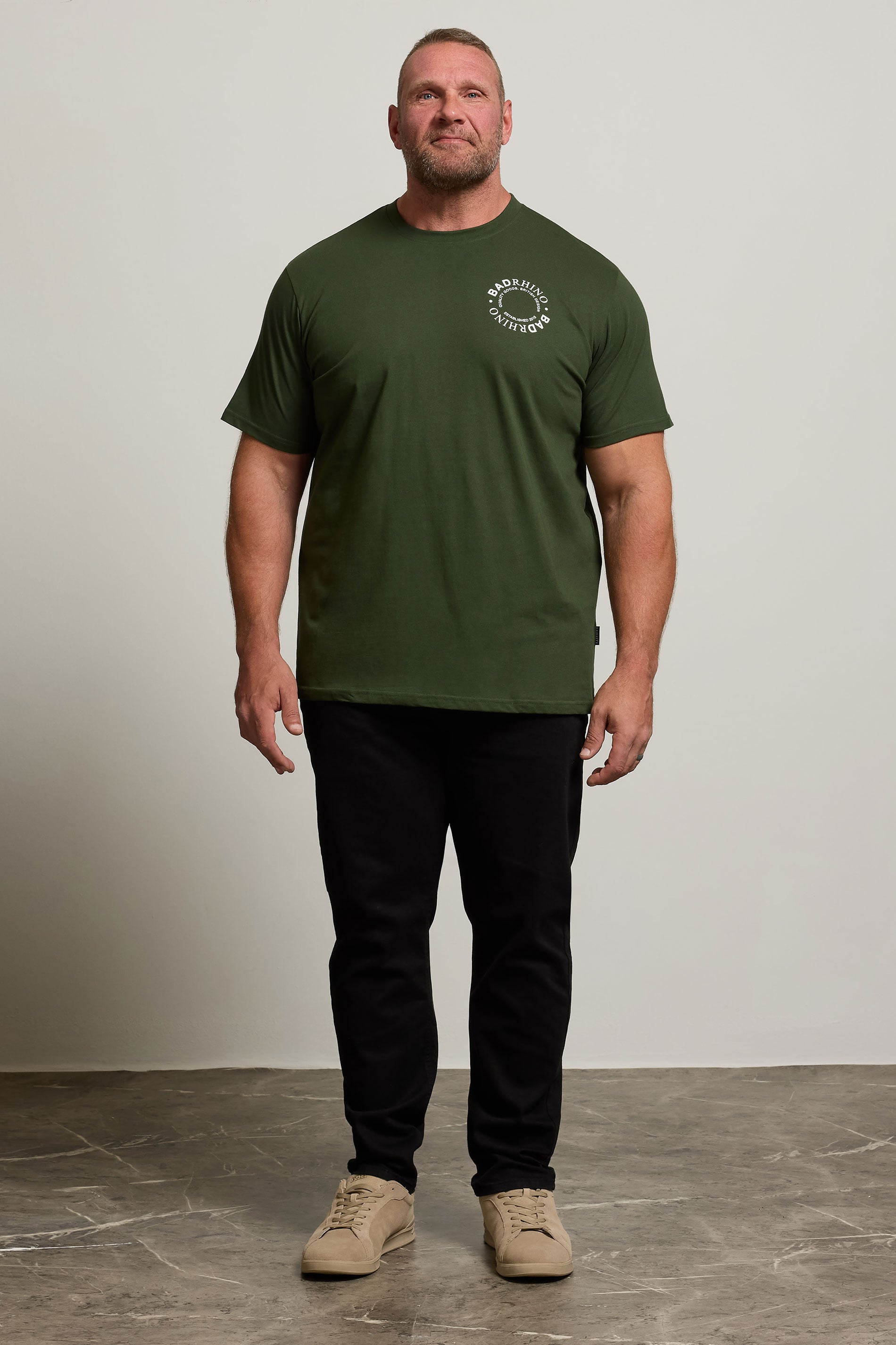BadRhino Big & Tall Dark Green Circle Logo T-Shirt | BadRhino 1