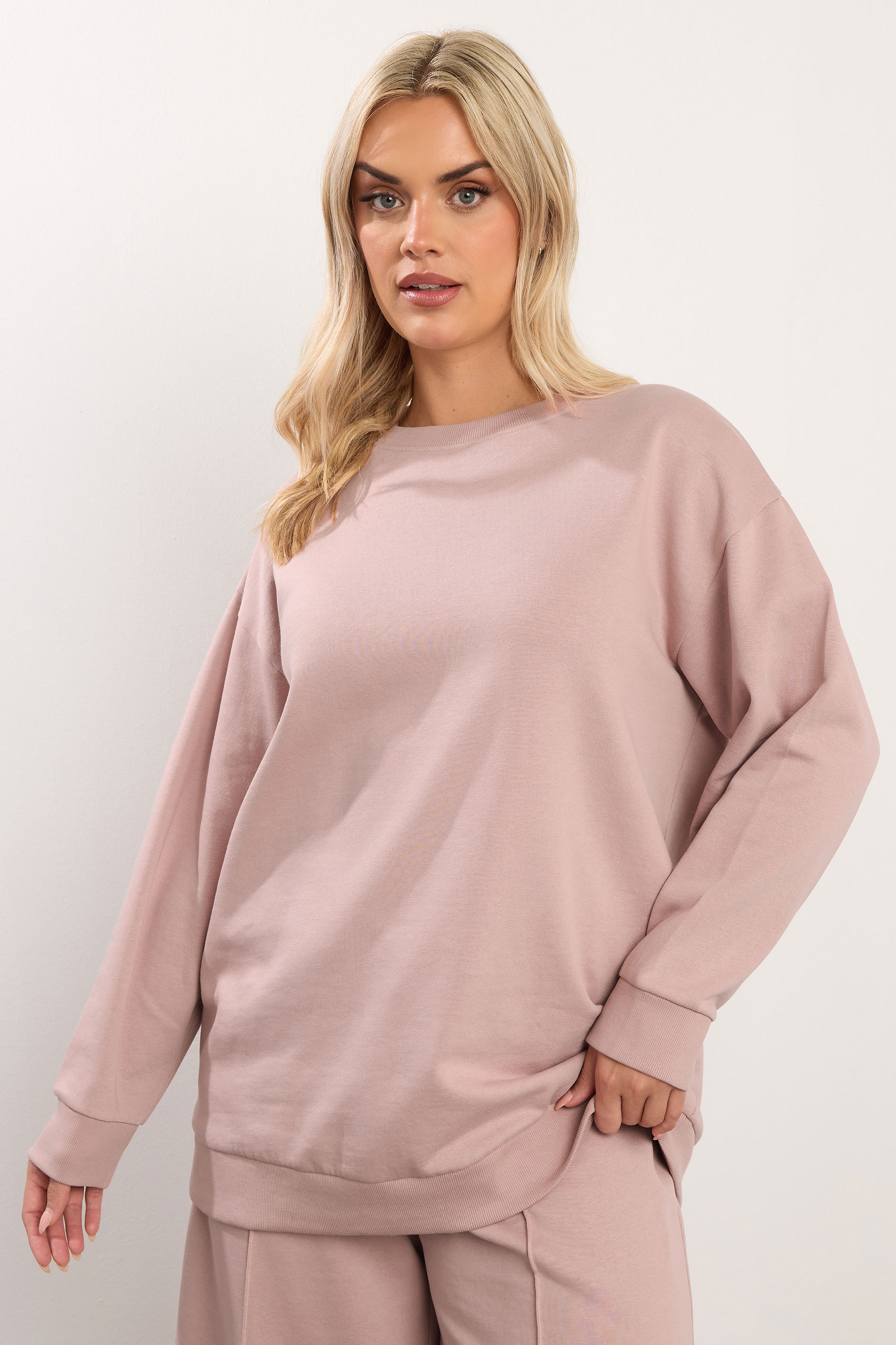 YOURS Plus Size Dusky Pink Sweatshirt  | Yours Clothing 3