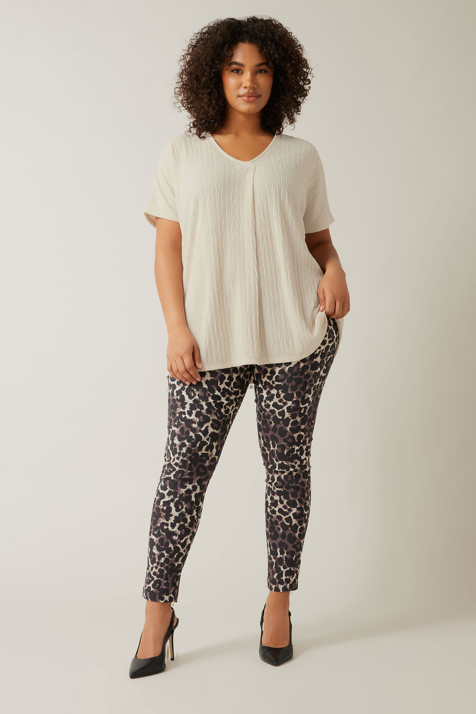 EVANS Plus Size Cream Plisse Pleat Front Top | Evans 1