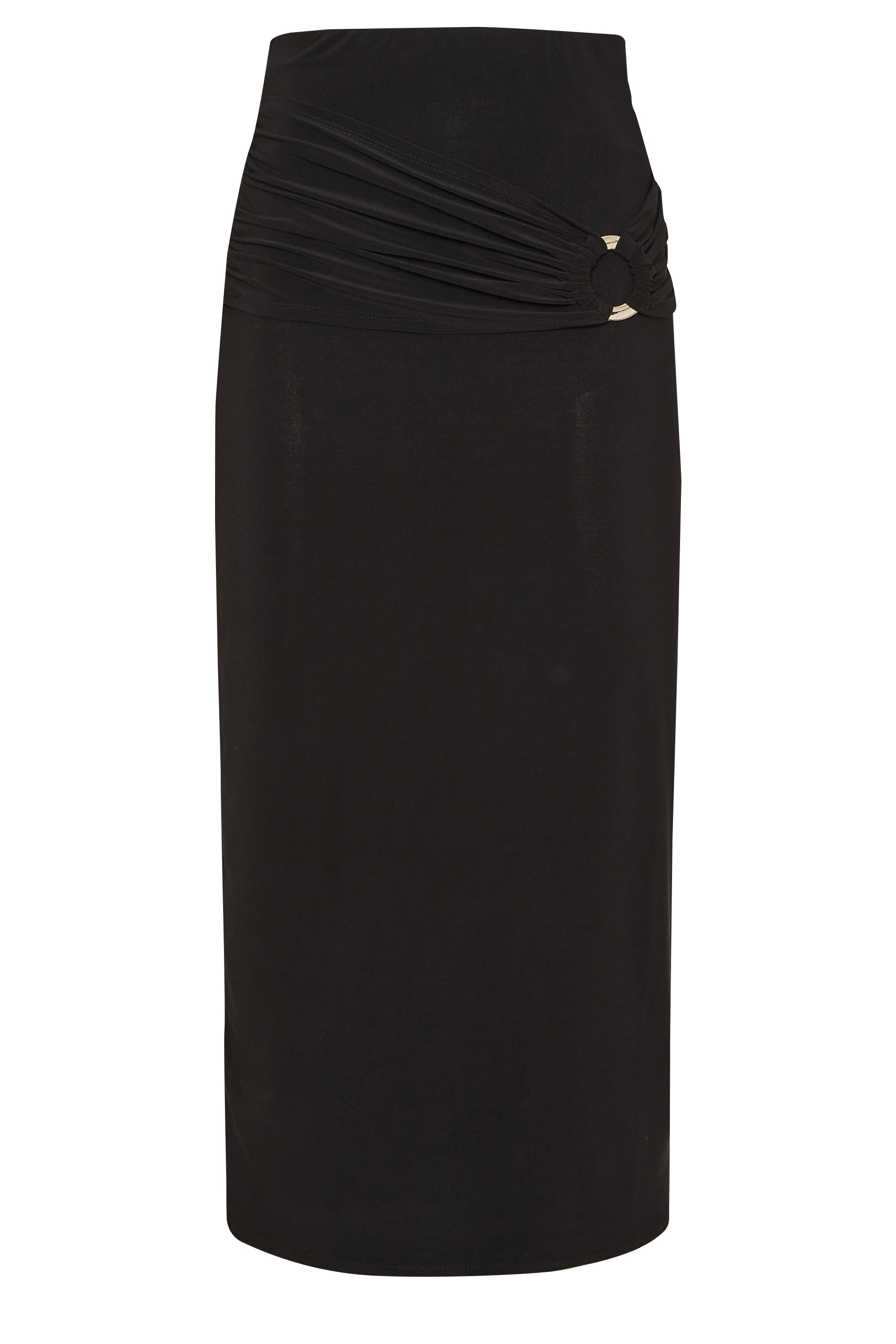 LTS Tall Black Buckle Drape Maxi Skirt | Long Tall Sally 5