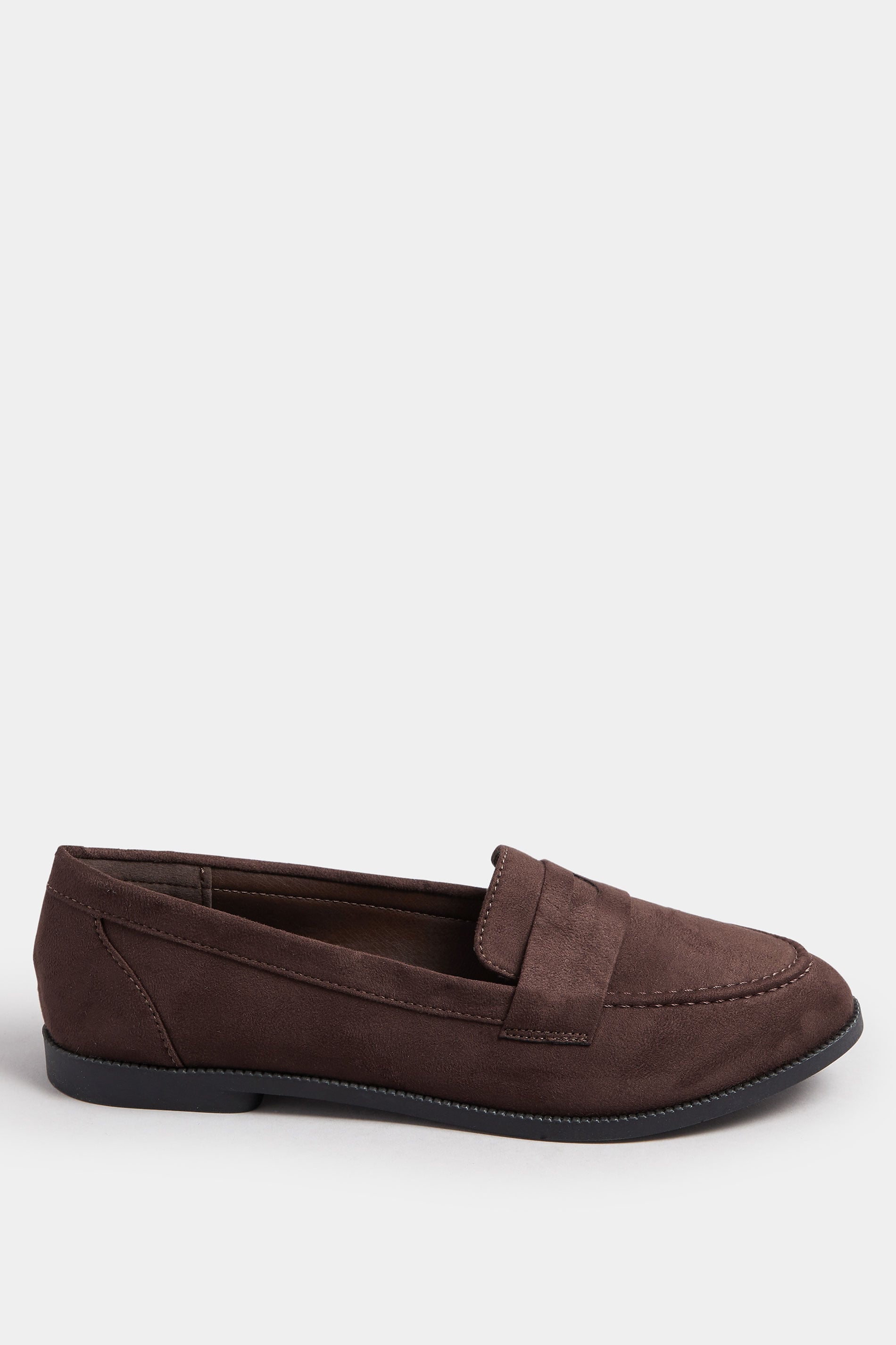 Chocolate Brown Suede Loafers In Wide E Fit | Yours Clothing 2