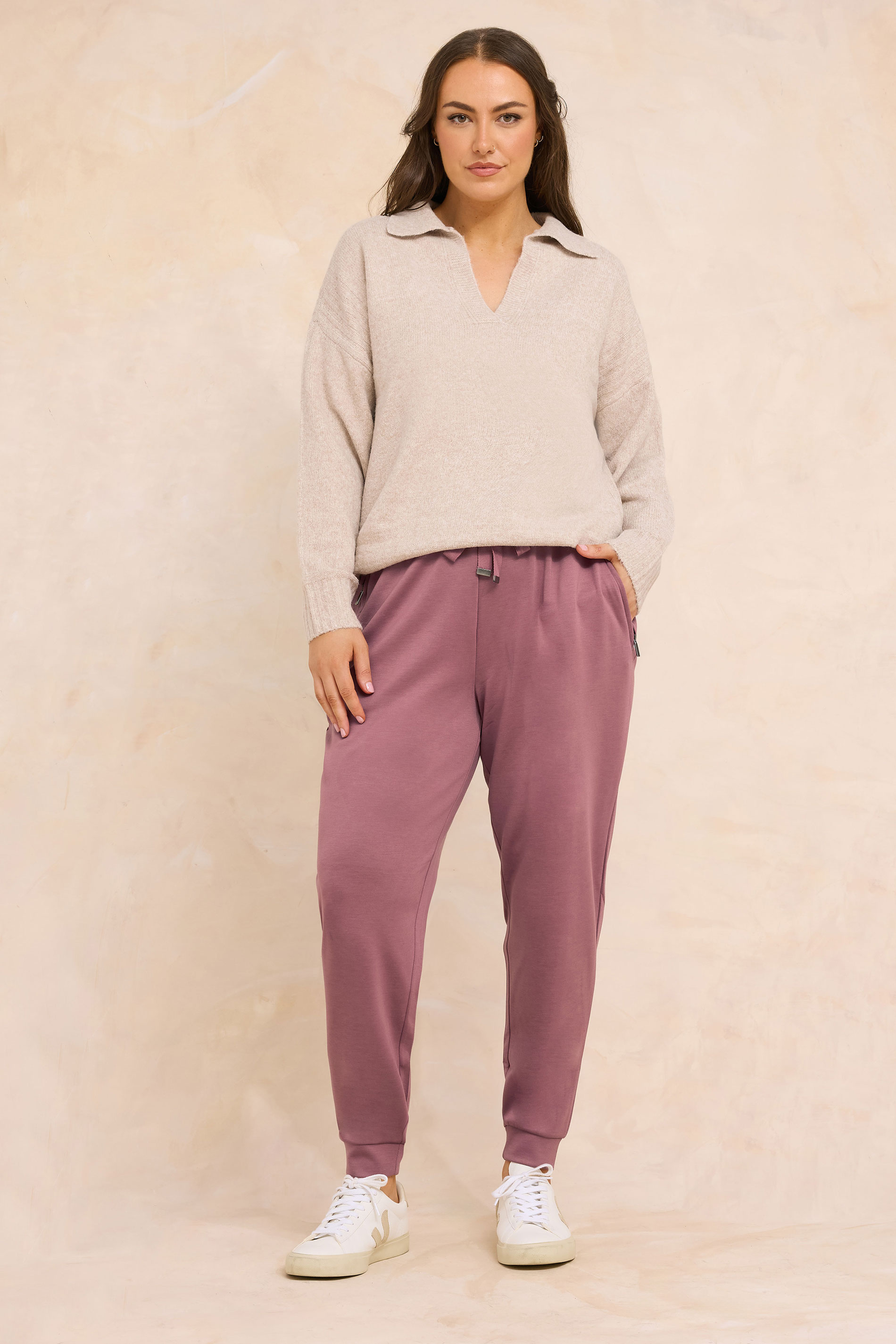 EVANS Plus Size Pink Luxe Zip Pocket Joggers | Evans  1