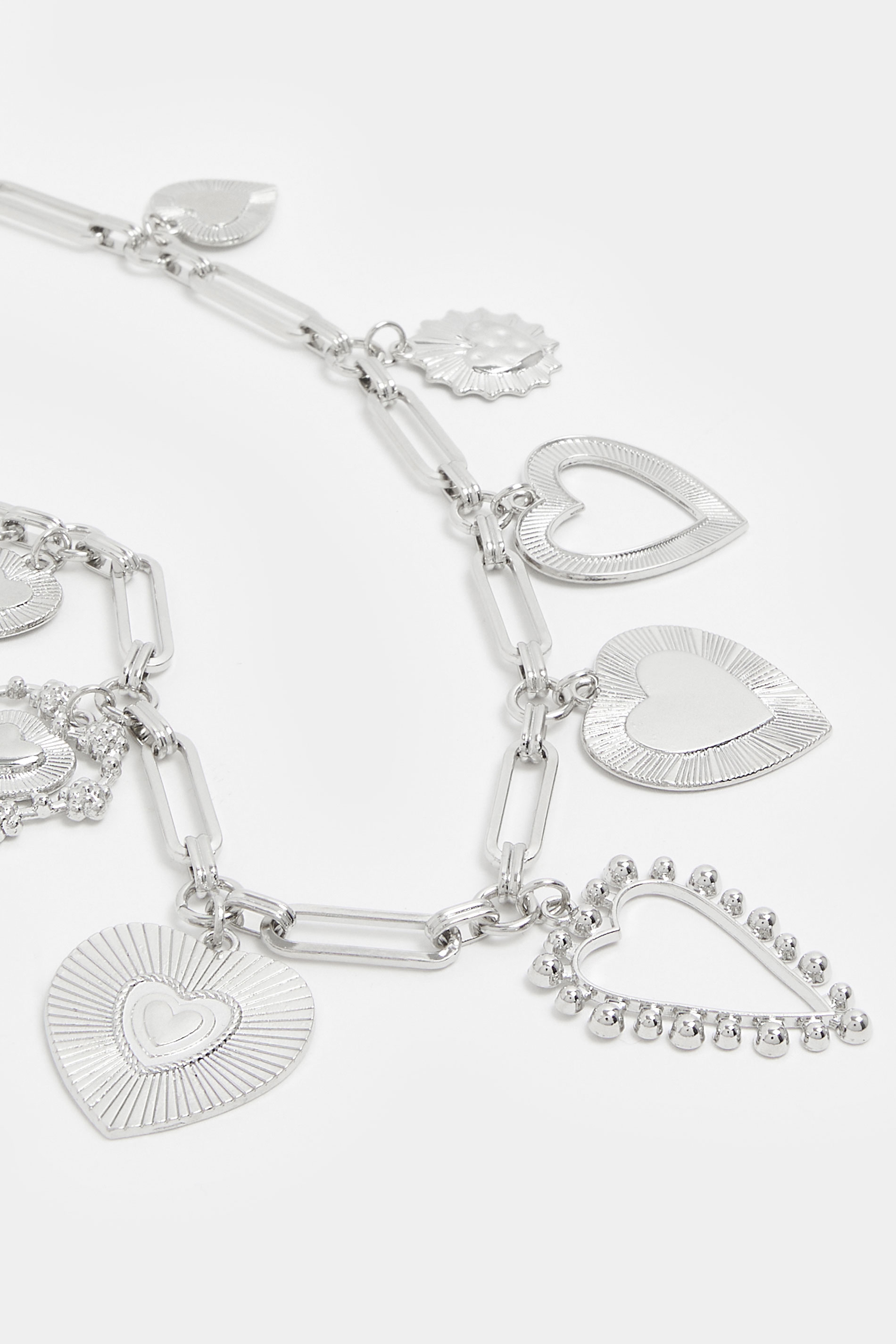 Silver Tone Heart Statement Necklace | Yours Clothing 2