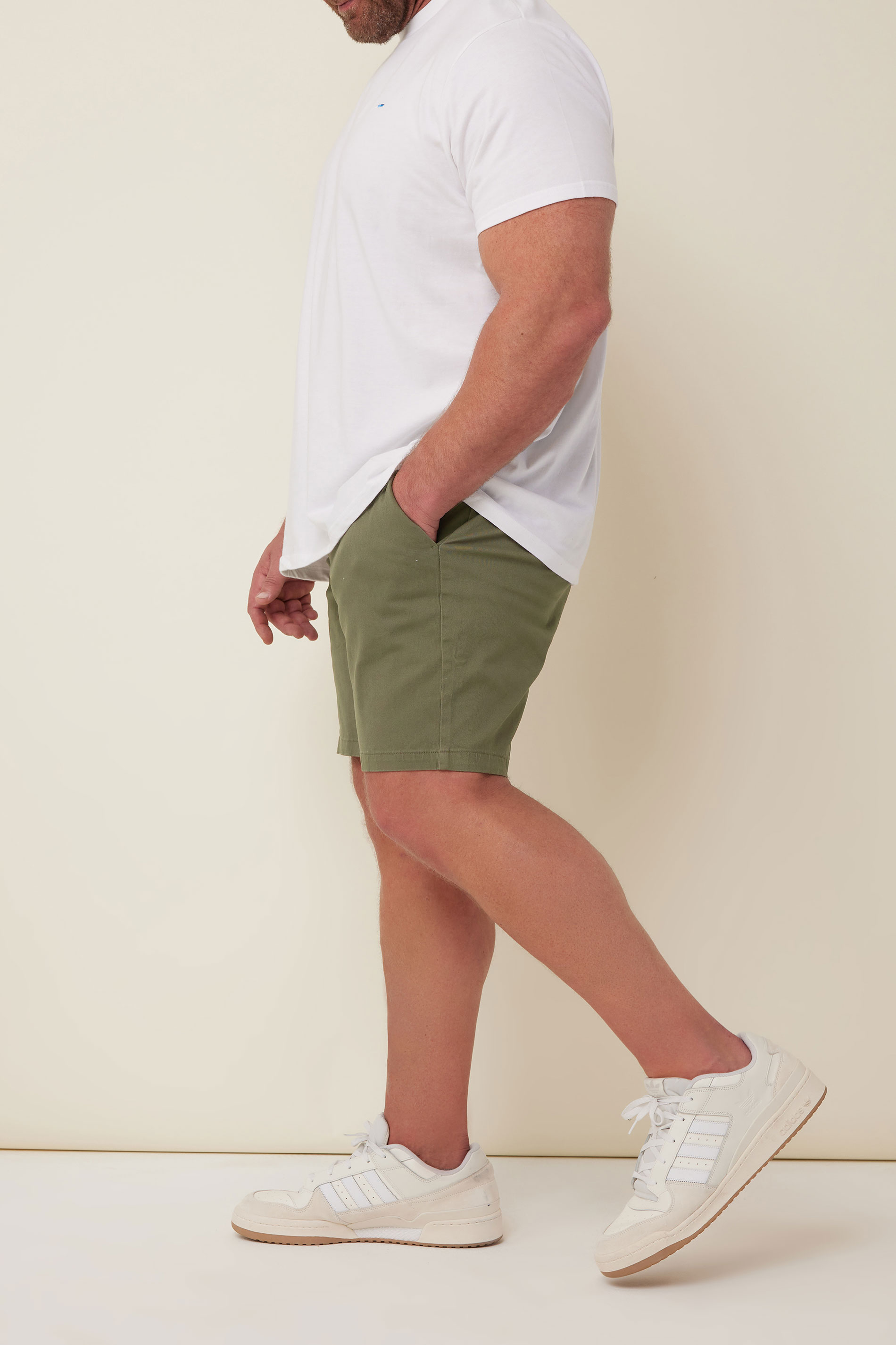 BadRhino Big & Tall 2 PACK Black & Khaki Green Stretch Chino Shorts | BadRhino 6