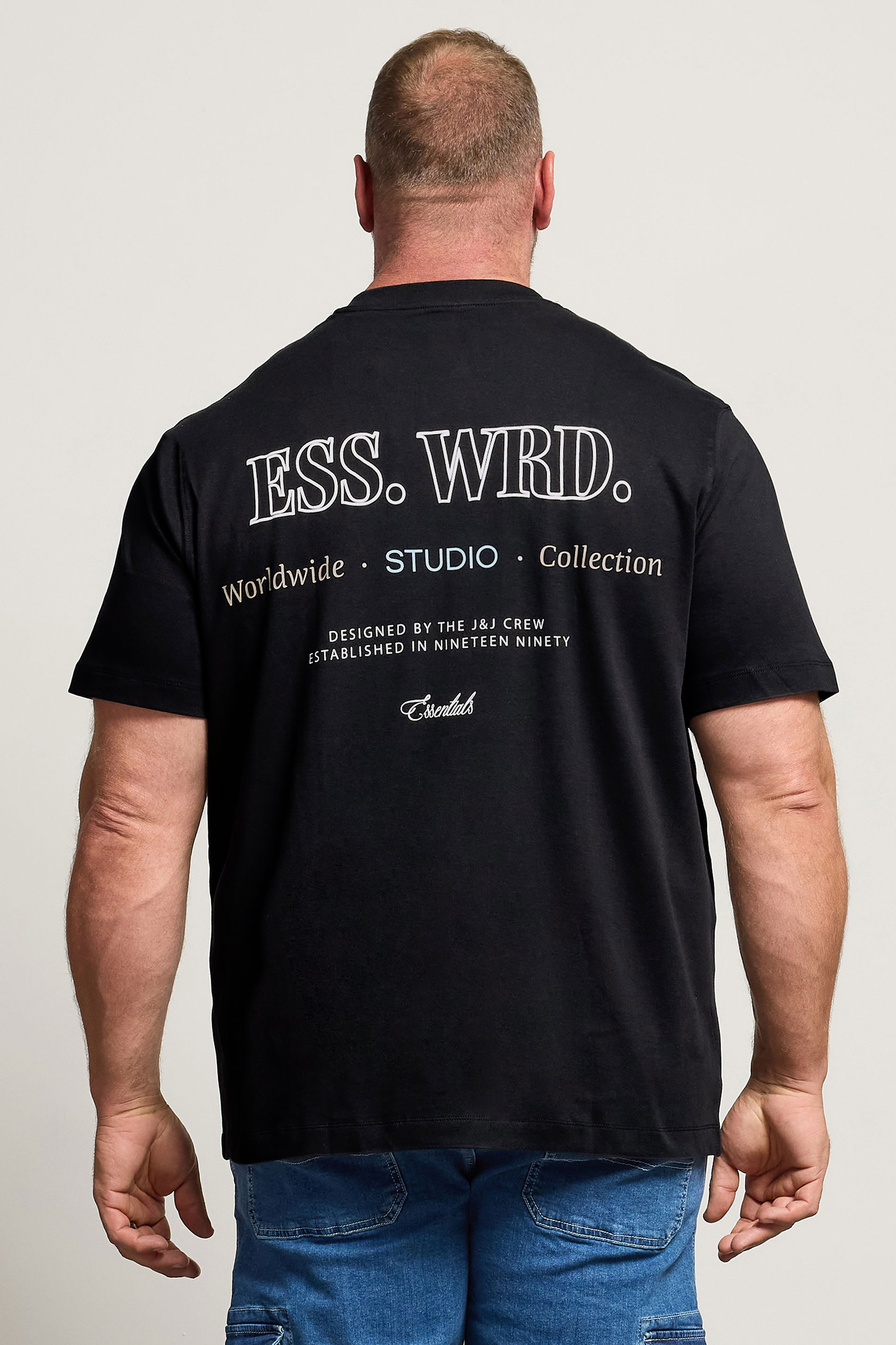 JACK & JONES Big & Tall Black Studio Graphic T-Shirt | BadRhino 2