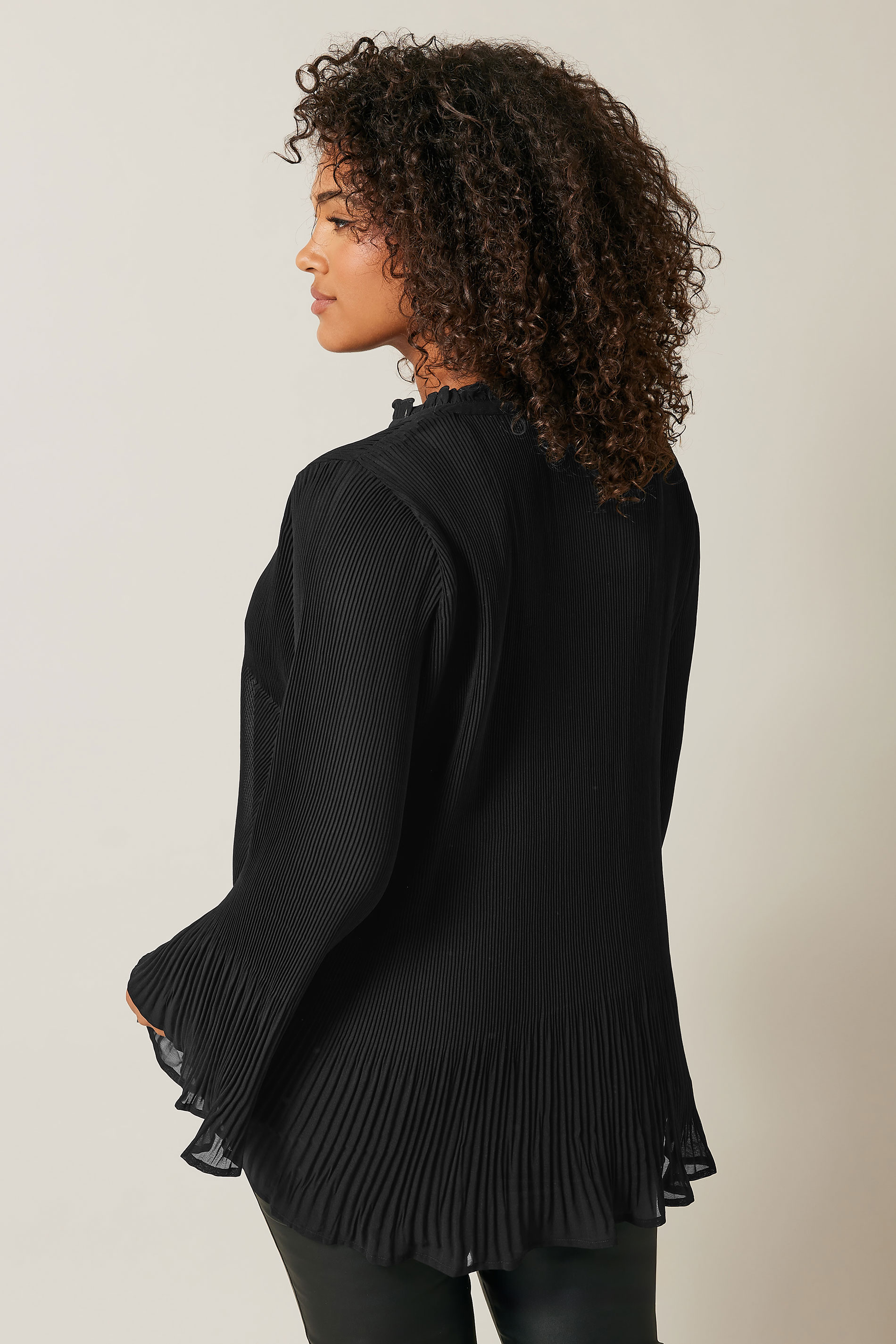 EVANS Plus Size Black Pleat Blouse | Evans 4