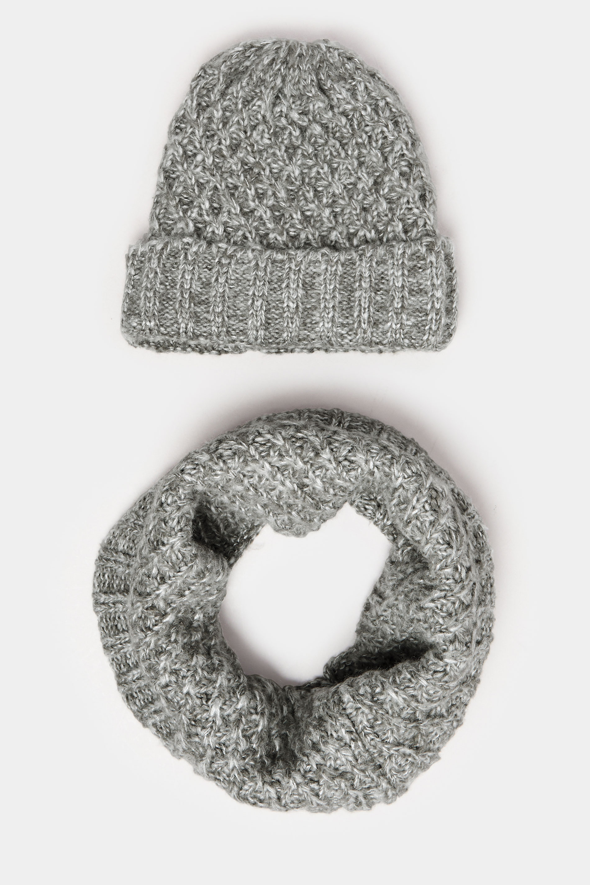 BadRhino Grey Knitted Snood & Beanie Set | BadRhino 1