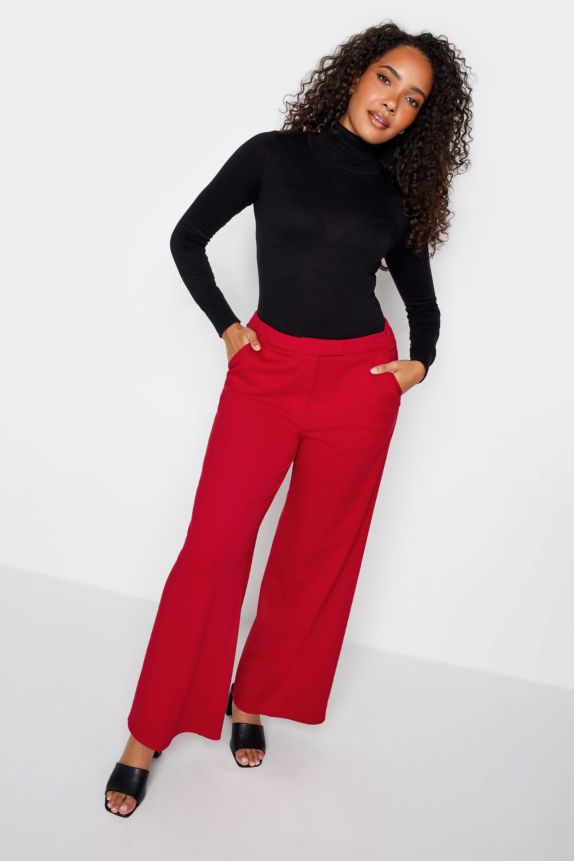 M&Co Red Ponte Wide Leg Trousers
