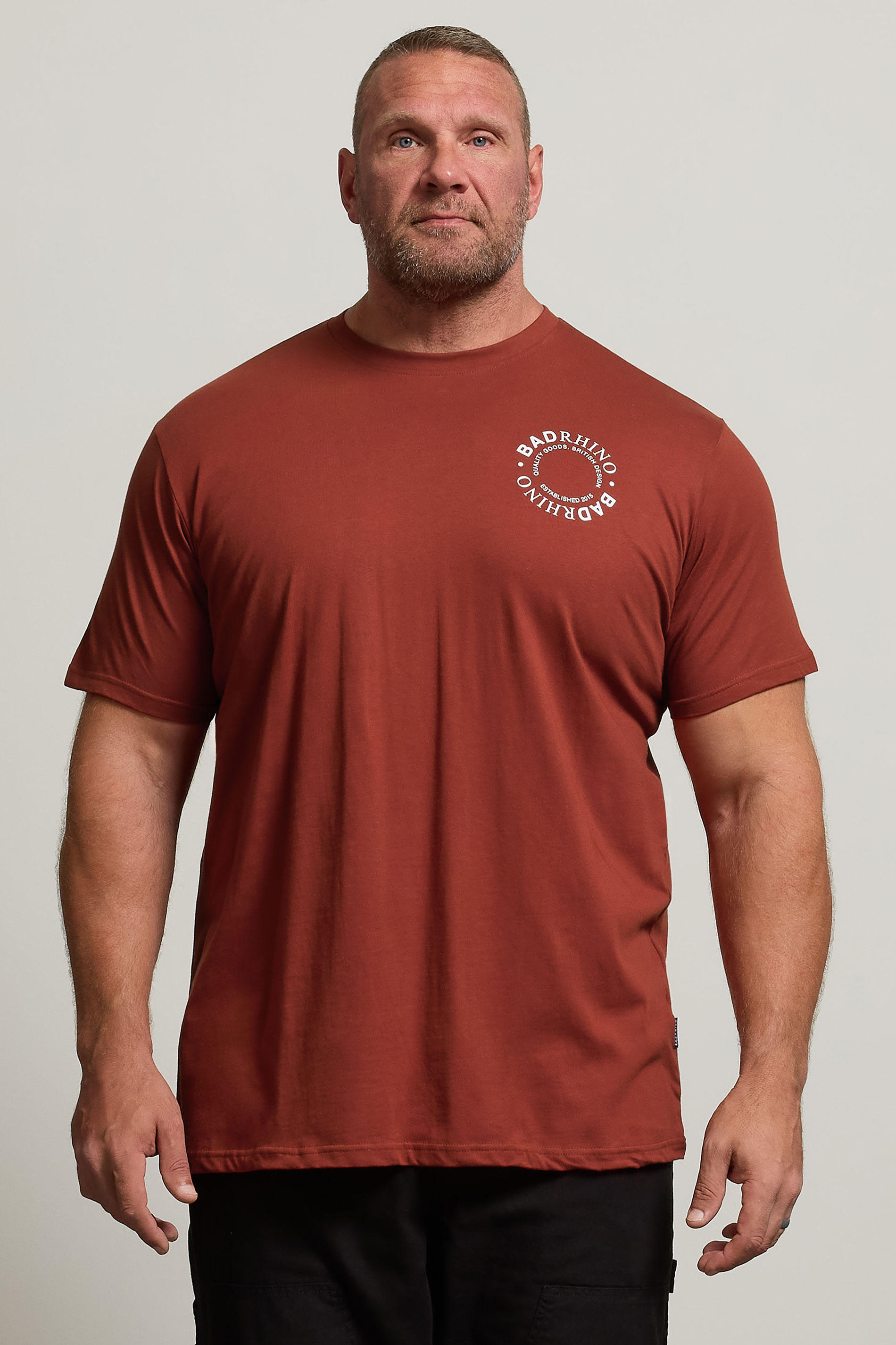 BadRhino Big & Tall Burnt Red Circle Logo T-Shirt | BadRhino 3