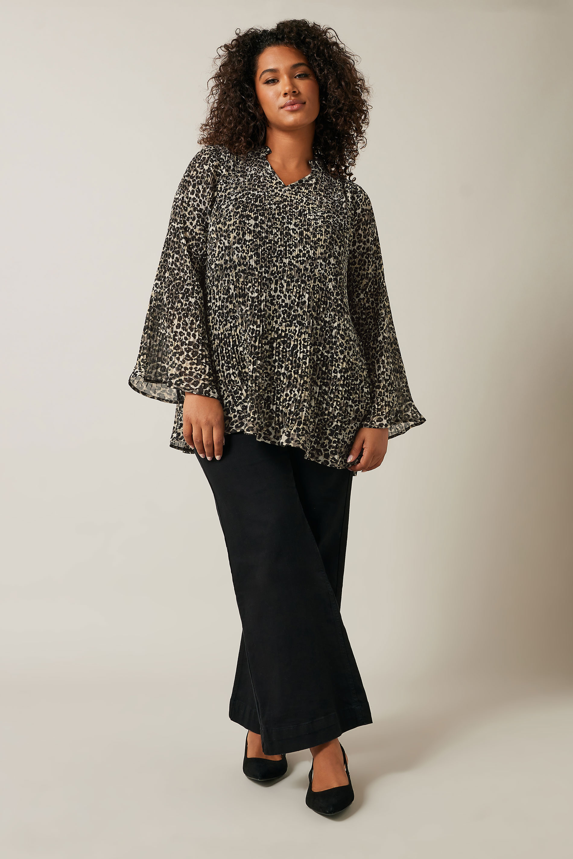 EVANS Plus Size Natural Brown Leopard Print Blouse | Evans 2