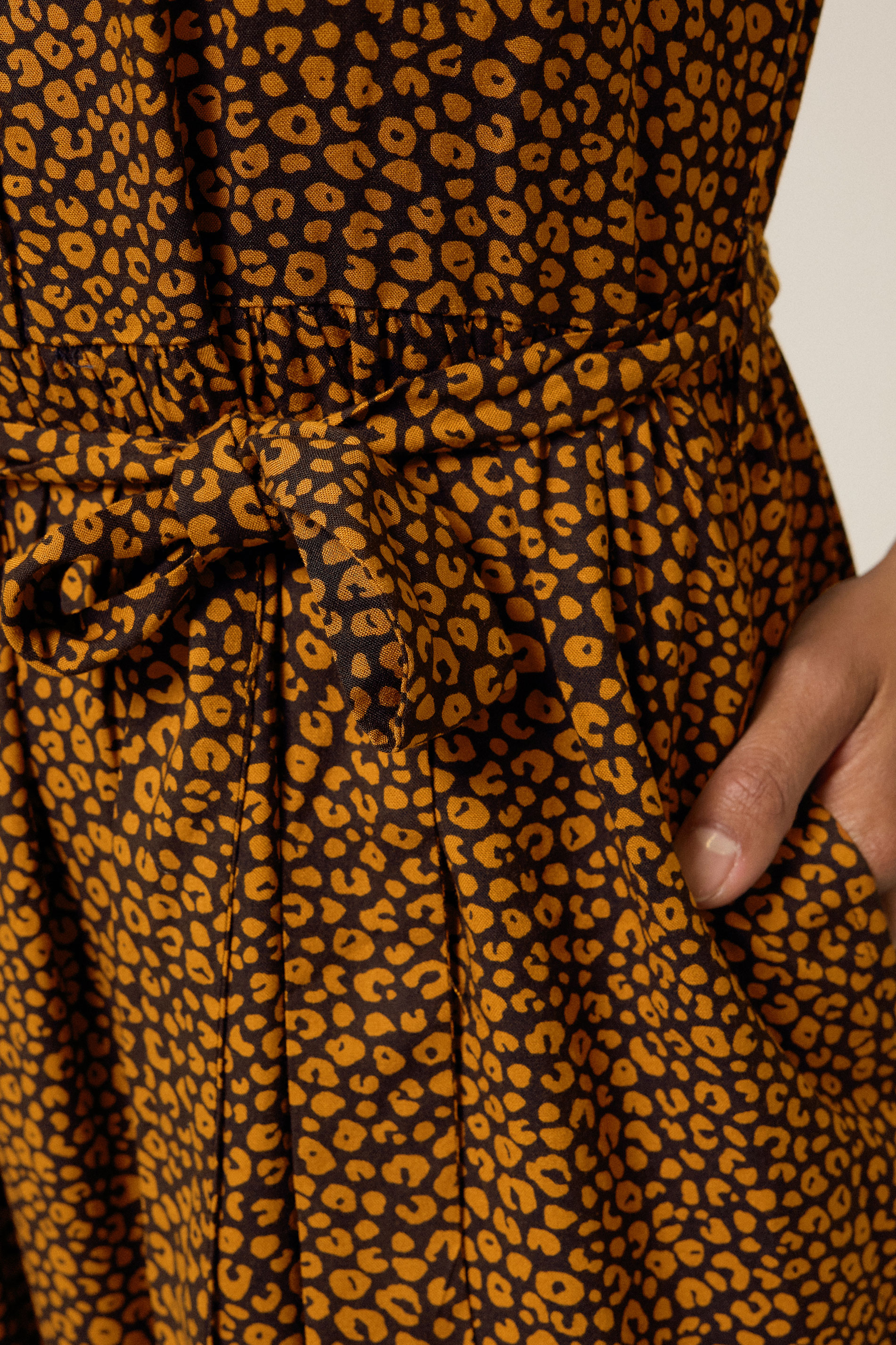 M&Co Brown Animal Print Tie Belt Midi Dress | M&Co 4