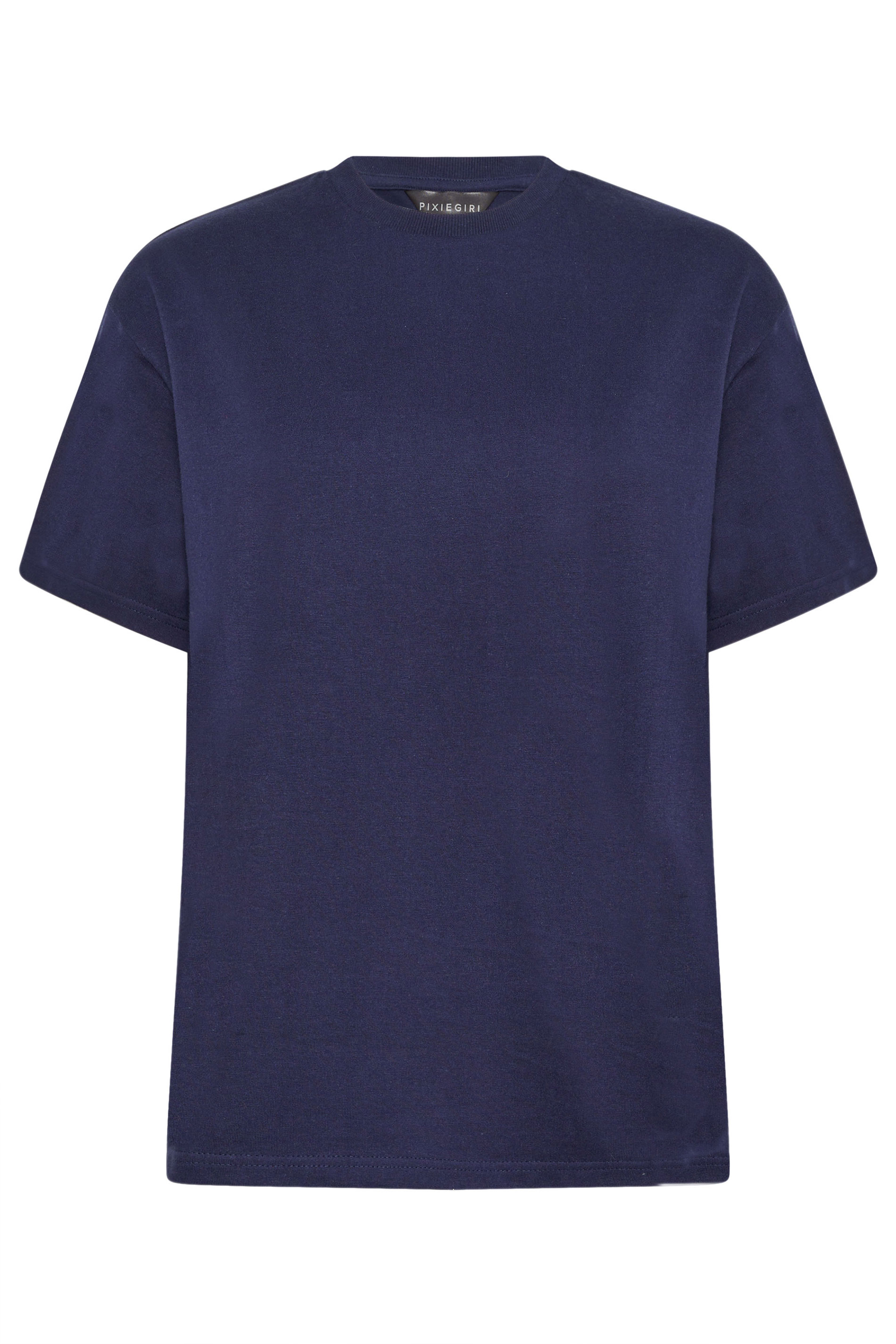 PixieGirl Petite Women's 2 PACK Chocolate Brown & Navy Blue Cotton Oversized T-Shirts | PixieGirl 8