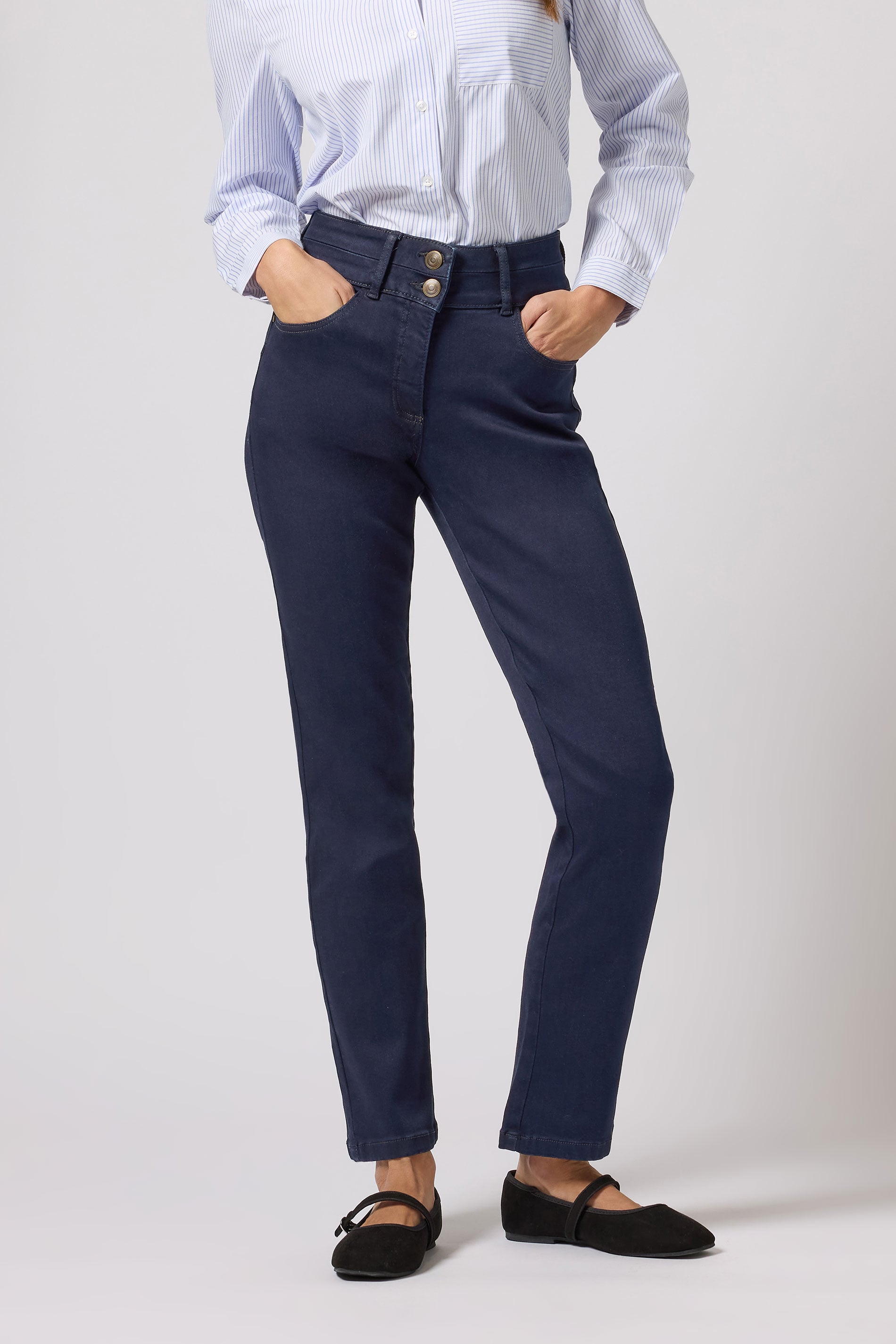 M&Co Indigo Blue Lift & Shape Straight Leg Jeans | M&Co 3